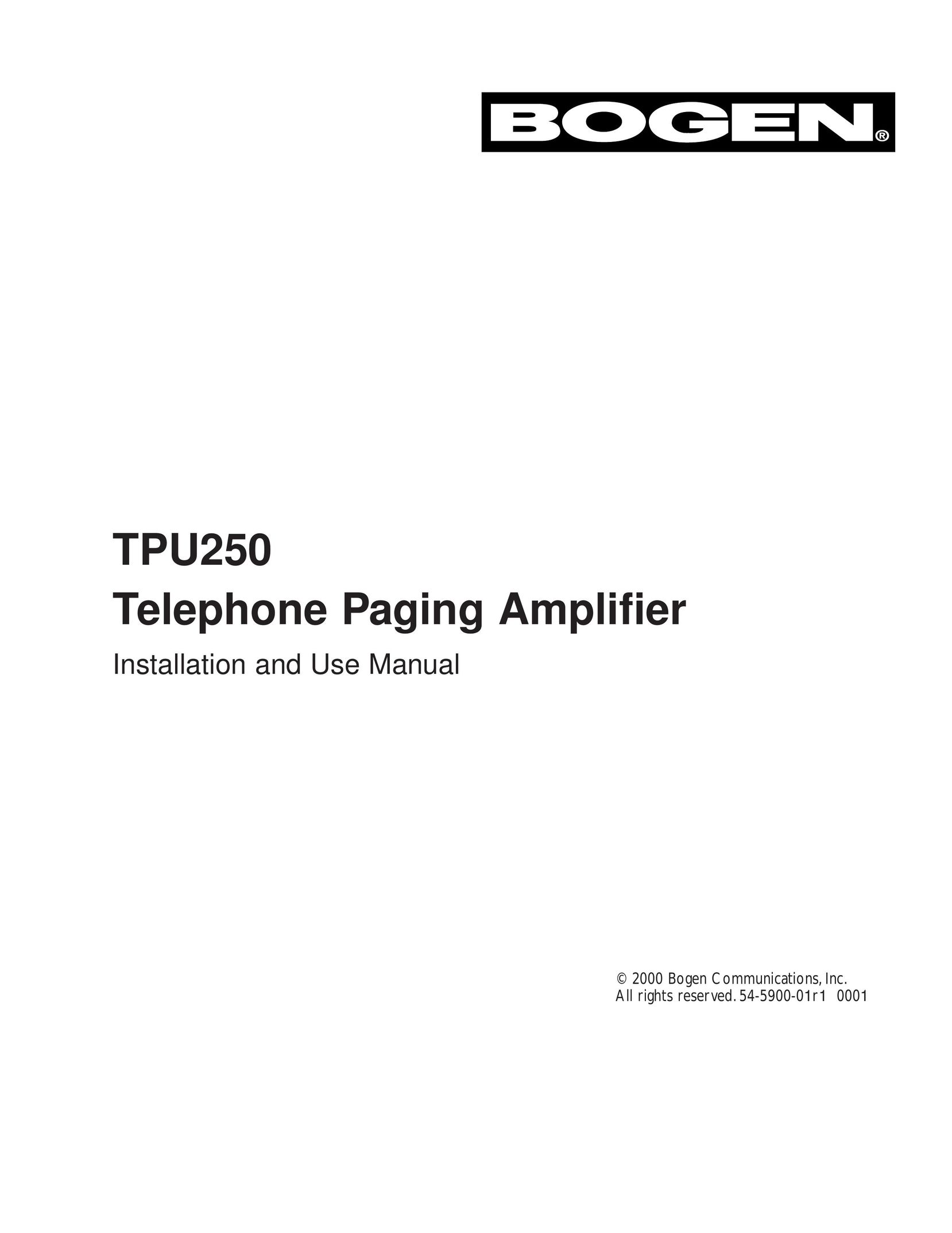 Bogen TPU250 Stereo Amplifier User Manual