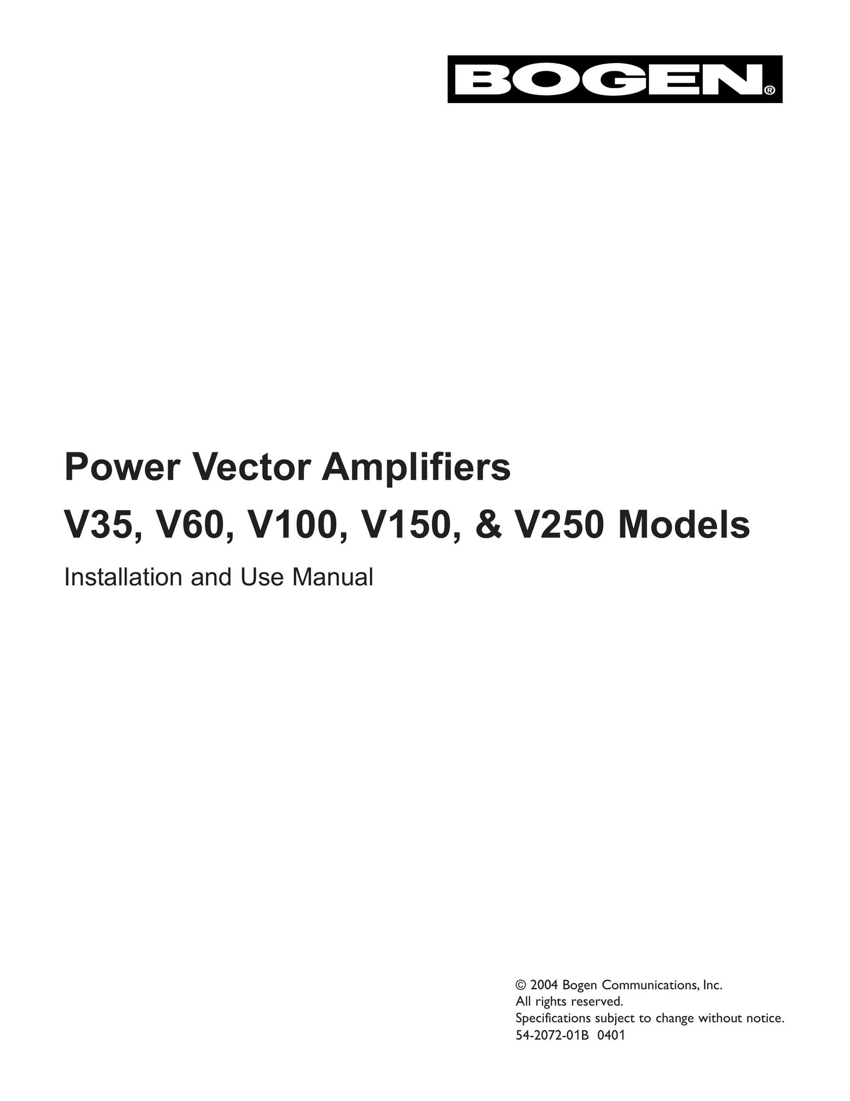 Bogen V35 Stereo Amplifier User Manual