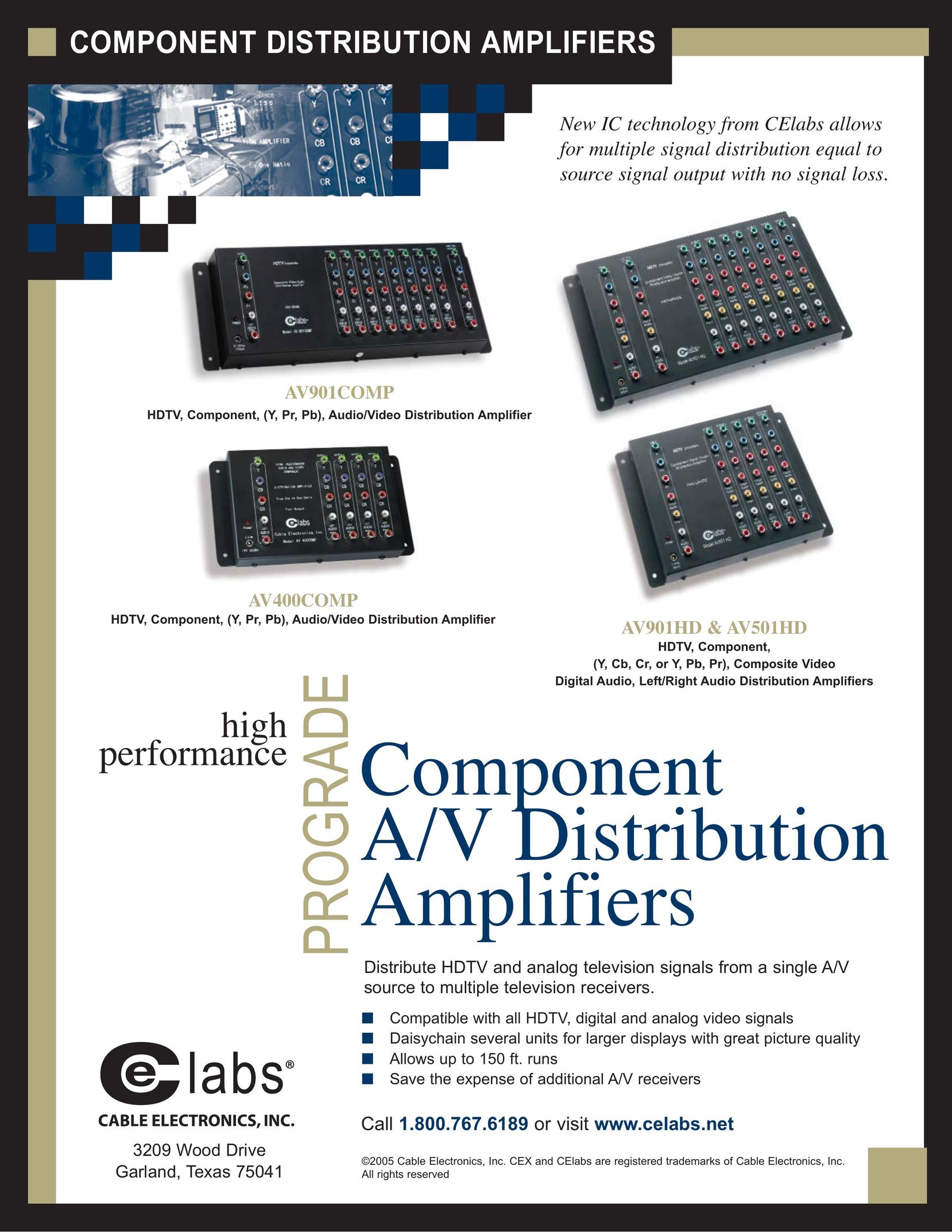 Cable Electronics AV501HD Stereo Amplifier User Manual