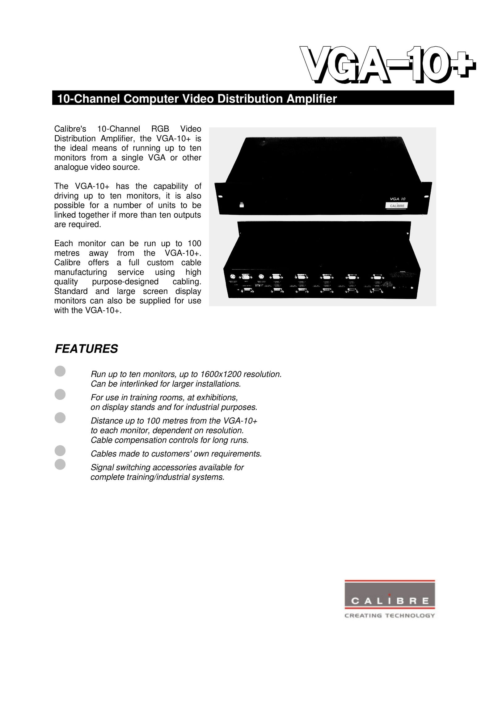 Calibre UK VGA-10+ Stereo Amplifier User Manual