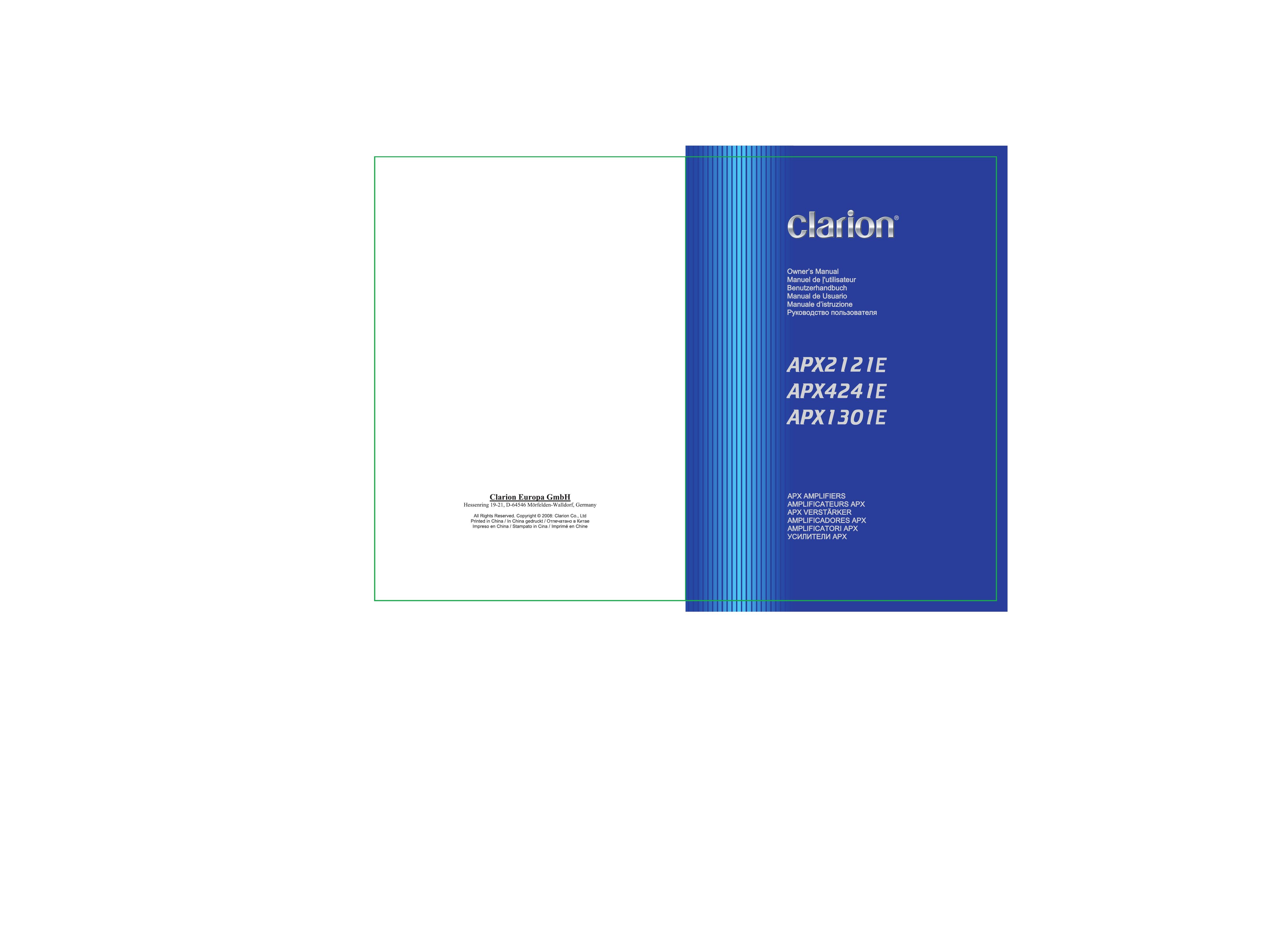 Clarion APX1301E Stereo Amplifier User Manual