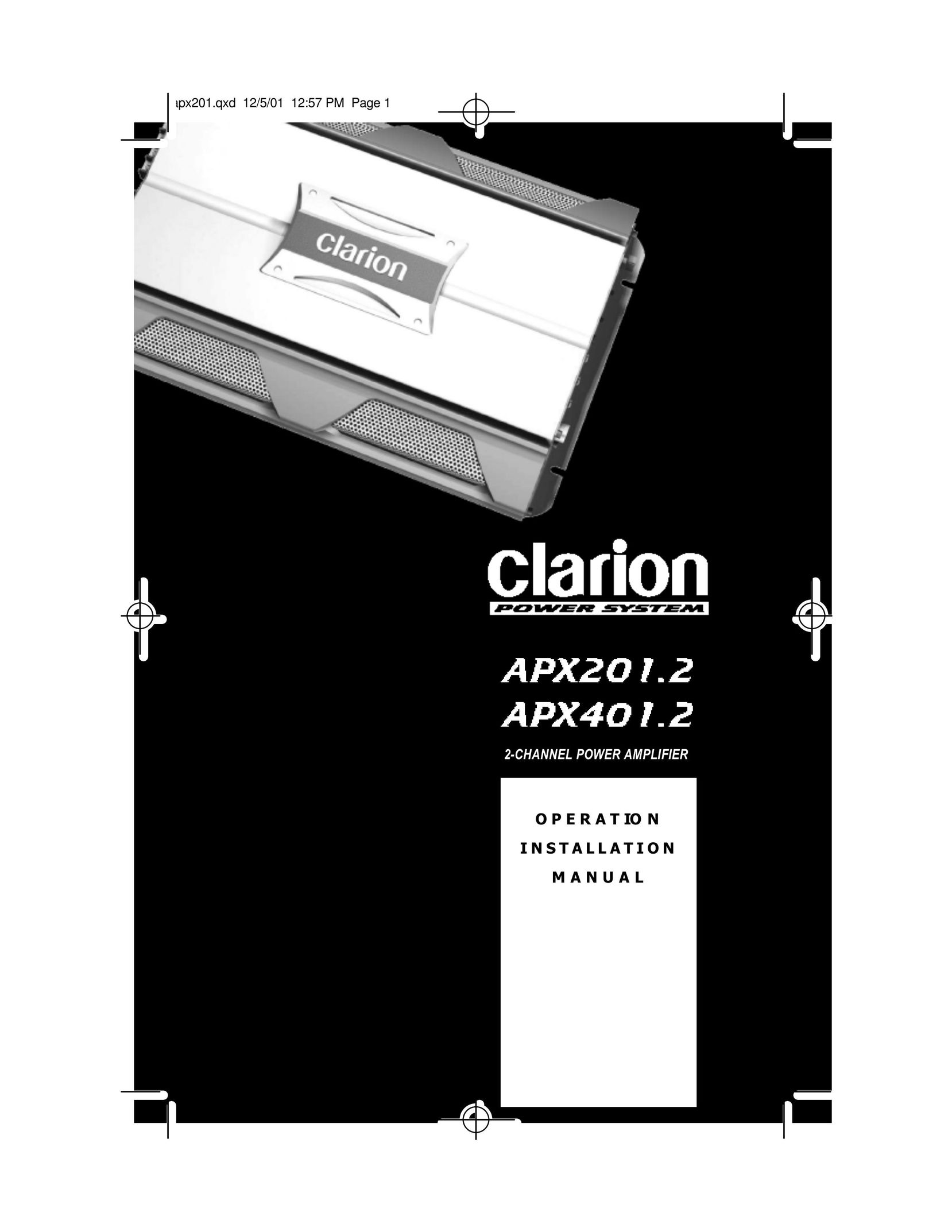 Clarion APX201.2 Stereo Amplifier User Manual