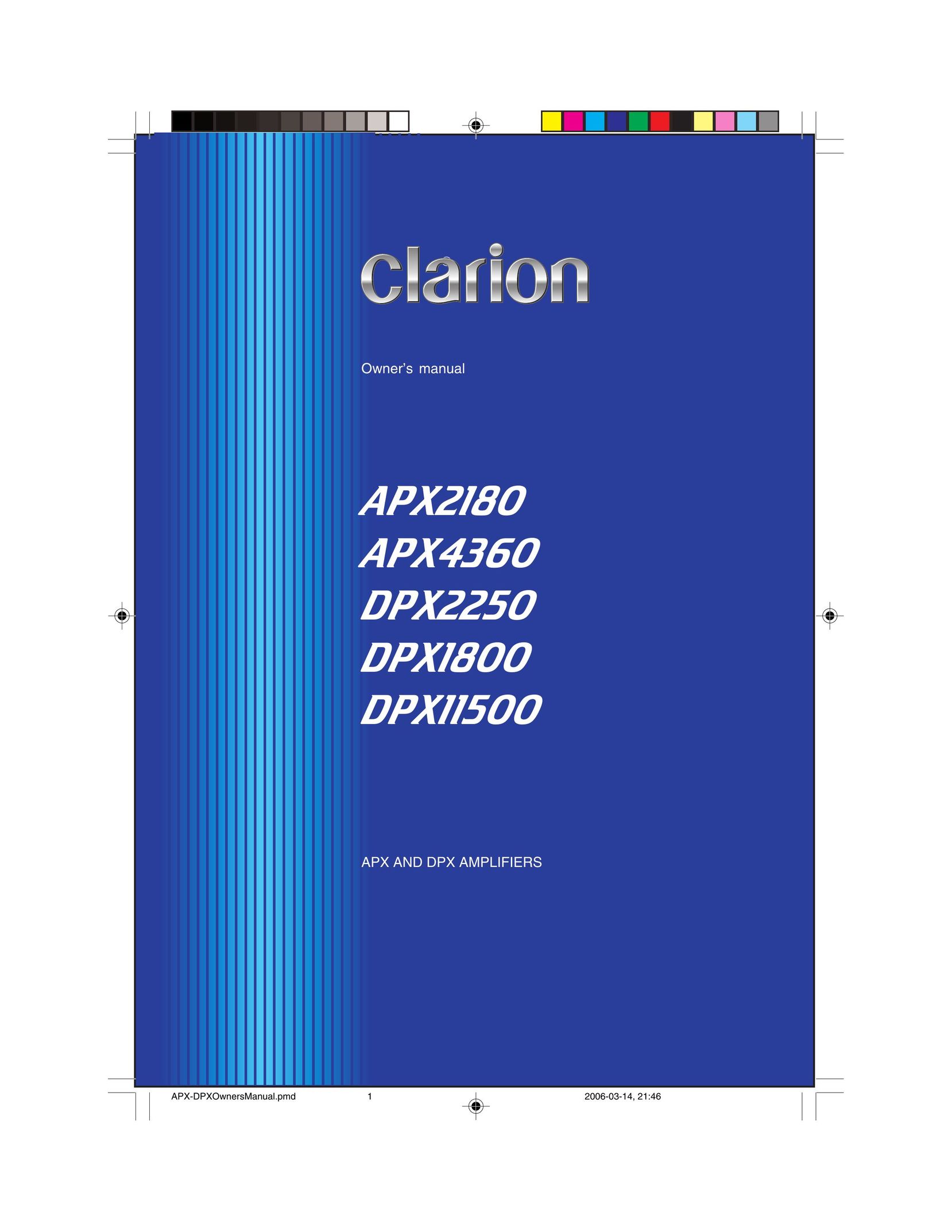 Clarion APX4360 Stereo Amplifier User Manual
