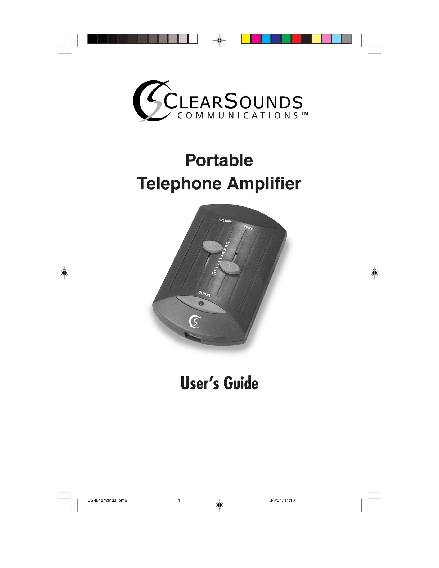 ClearSounds Portable Telephone Amplifier Stereo Amplifier User Manual