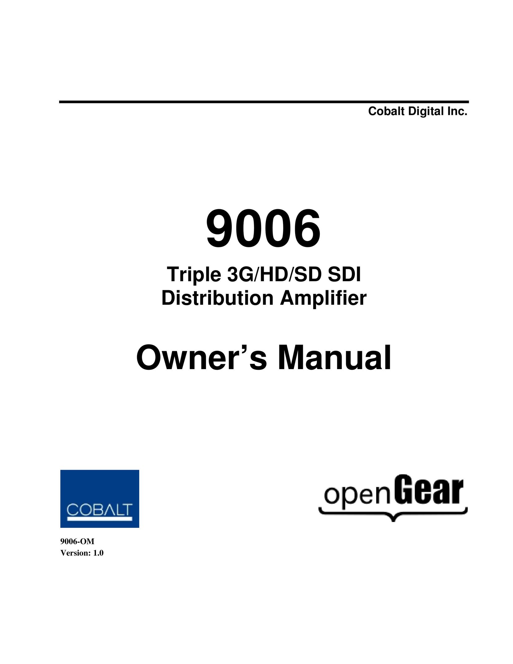 Cobalt Networks 9006 Stereo Amplifier User Manual