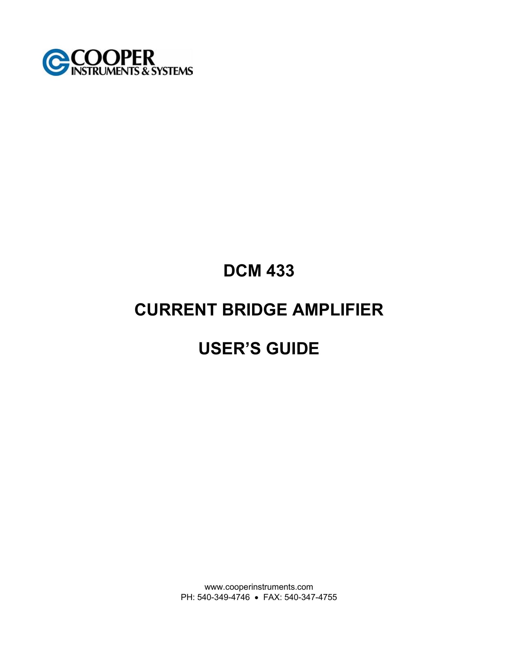 Cooper Bussmann DCM 433 Stereo Amplifier User Manual