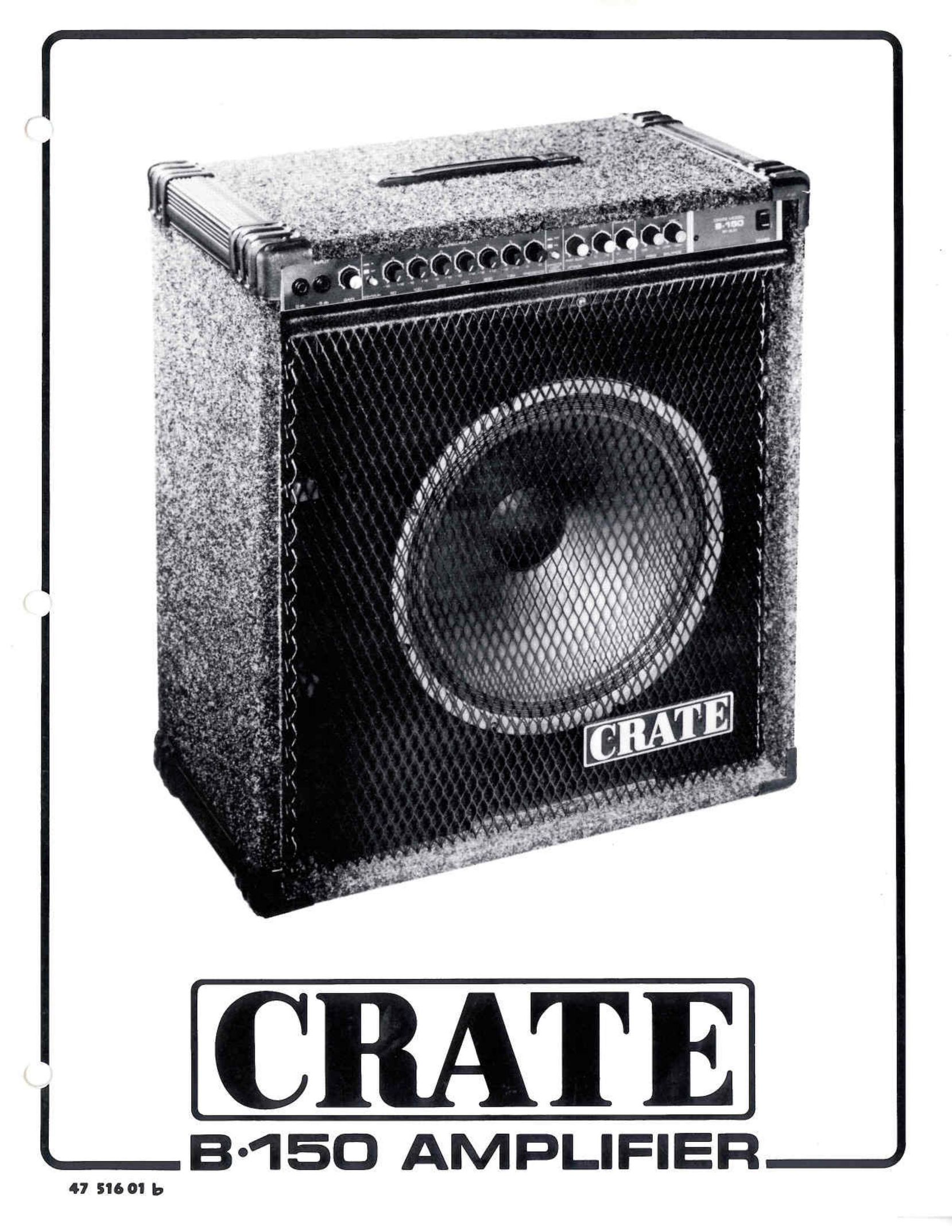 Crate Amplifiers B-150 Stereo Amplifier User Manual