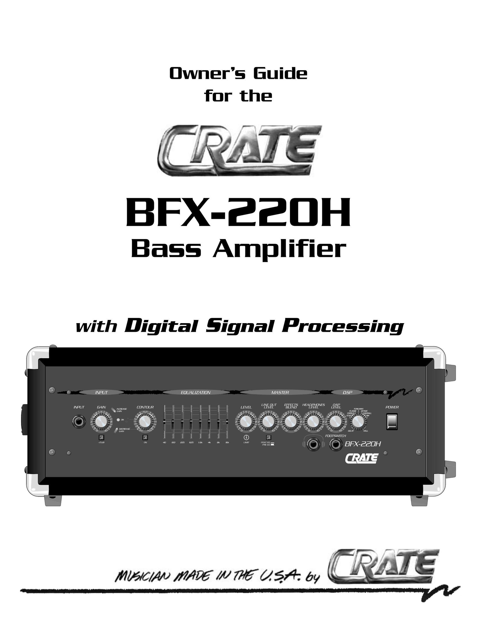Crate Amplifiers BFX-220H Stereo Amplifier User Manual