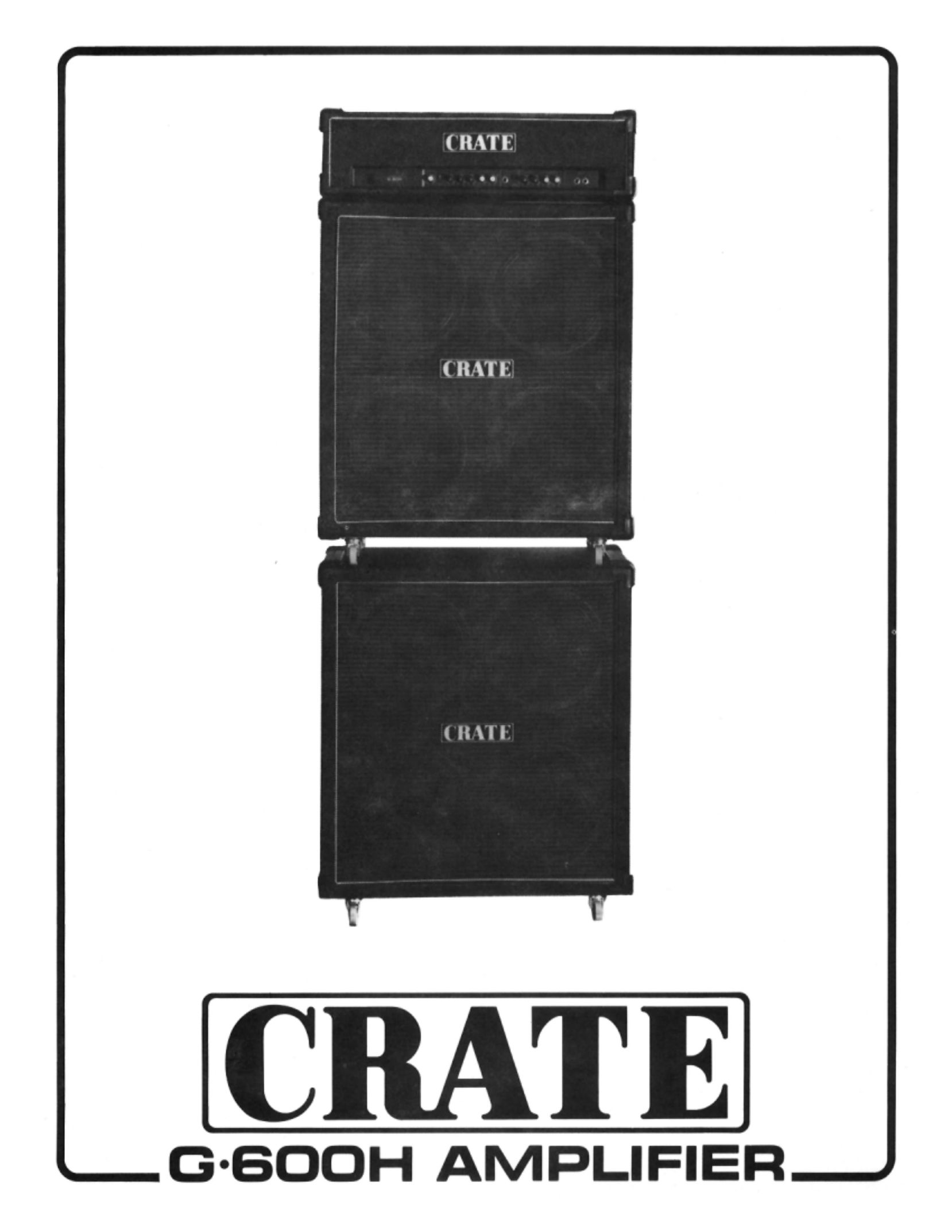Crate Amplifiers G-600H Stereo Amplifier User Manual