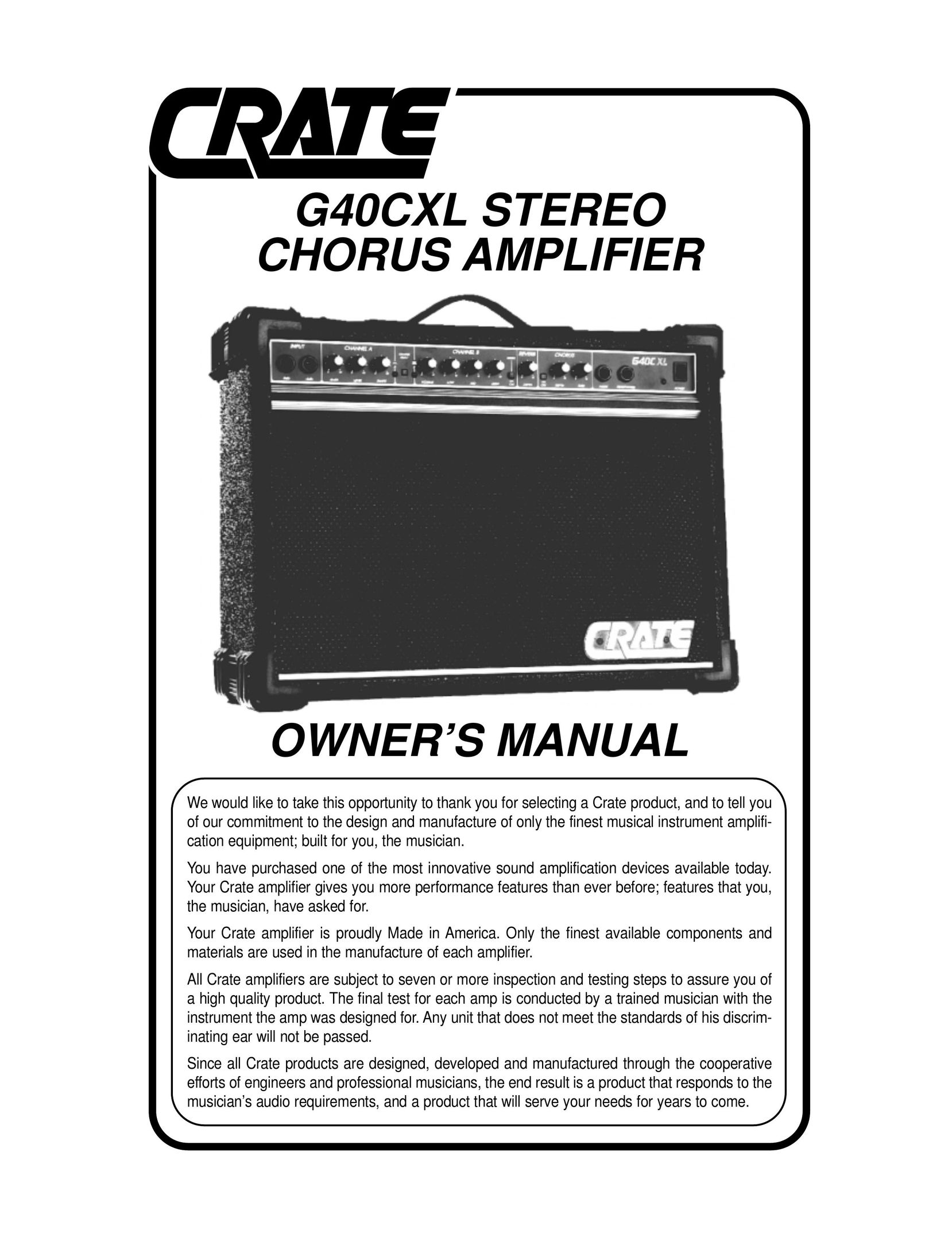 Crate Amplifiers G40CXL Stereo Amplifier User Manual