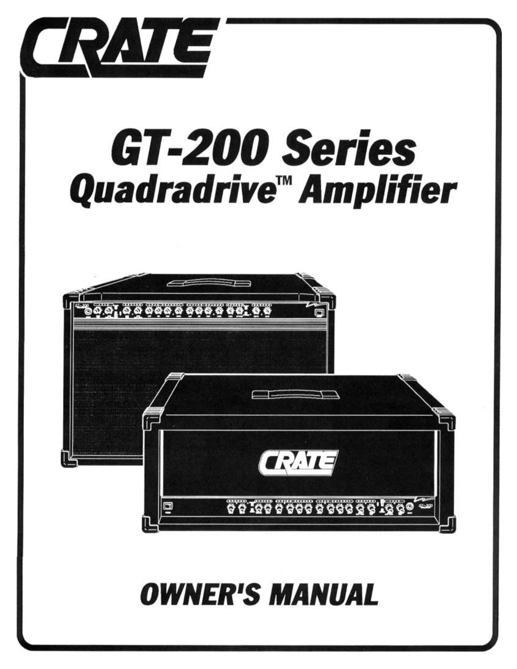 Crate Amplifiers GT 200 Stereo Amplifier User Manual