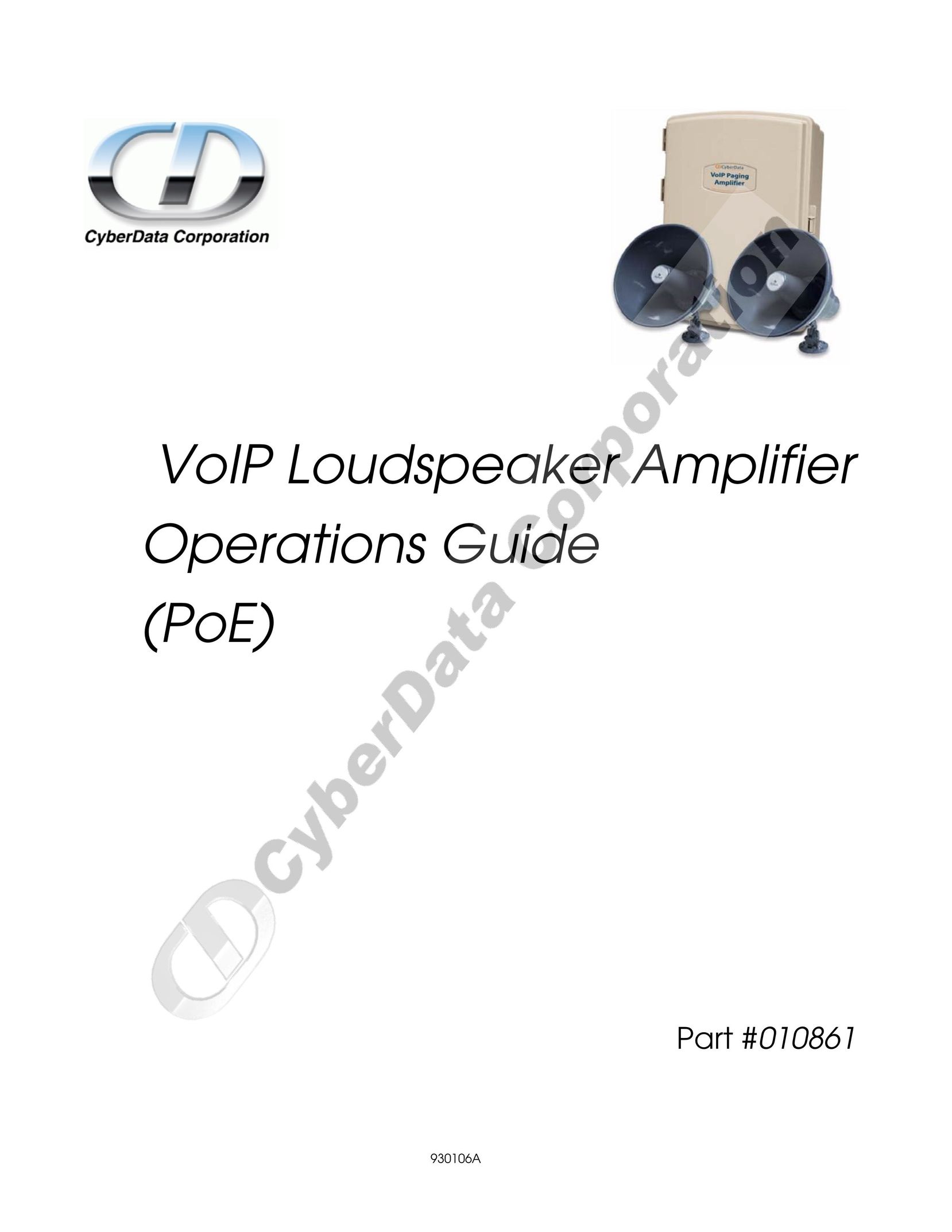 CyberData 010861 930106A Stereo Amplifier User Manual