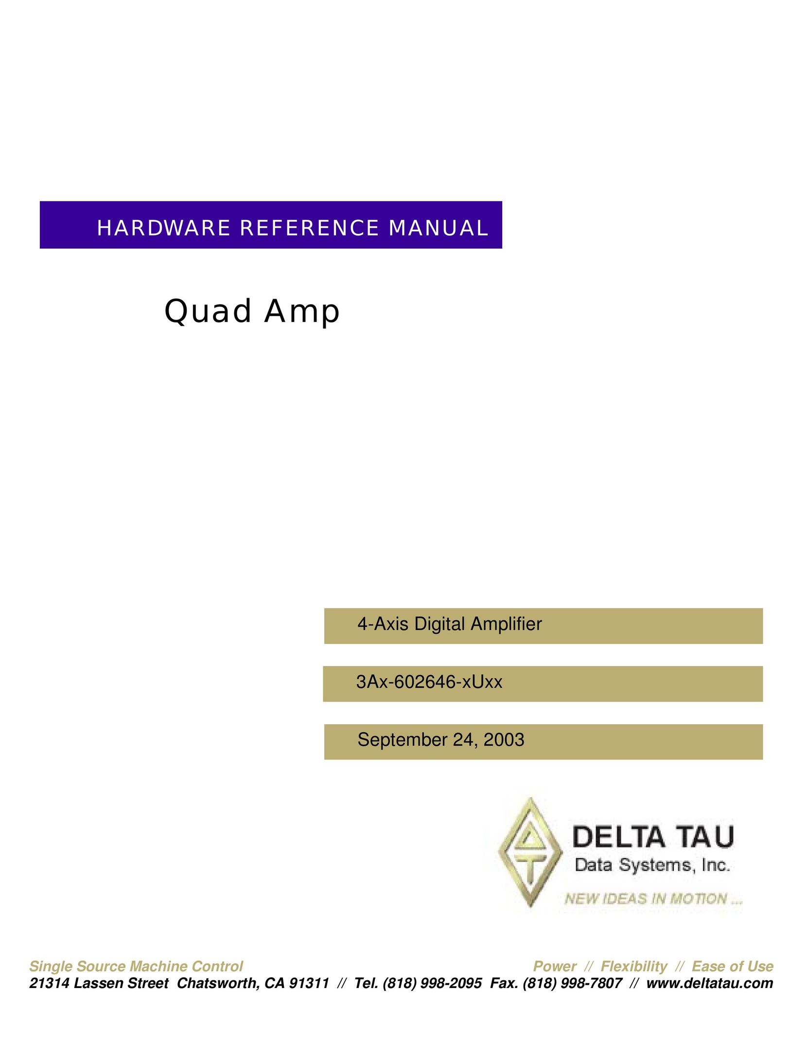 Delta Tau 3Ax-602646-xUxx Stereo Amplifier User Manual