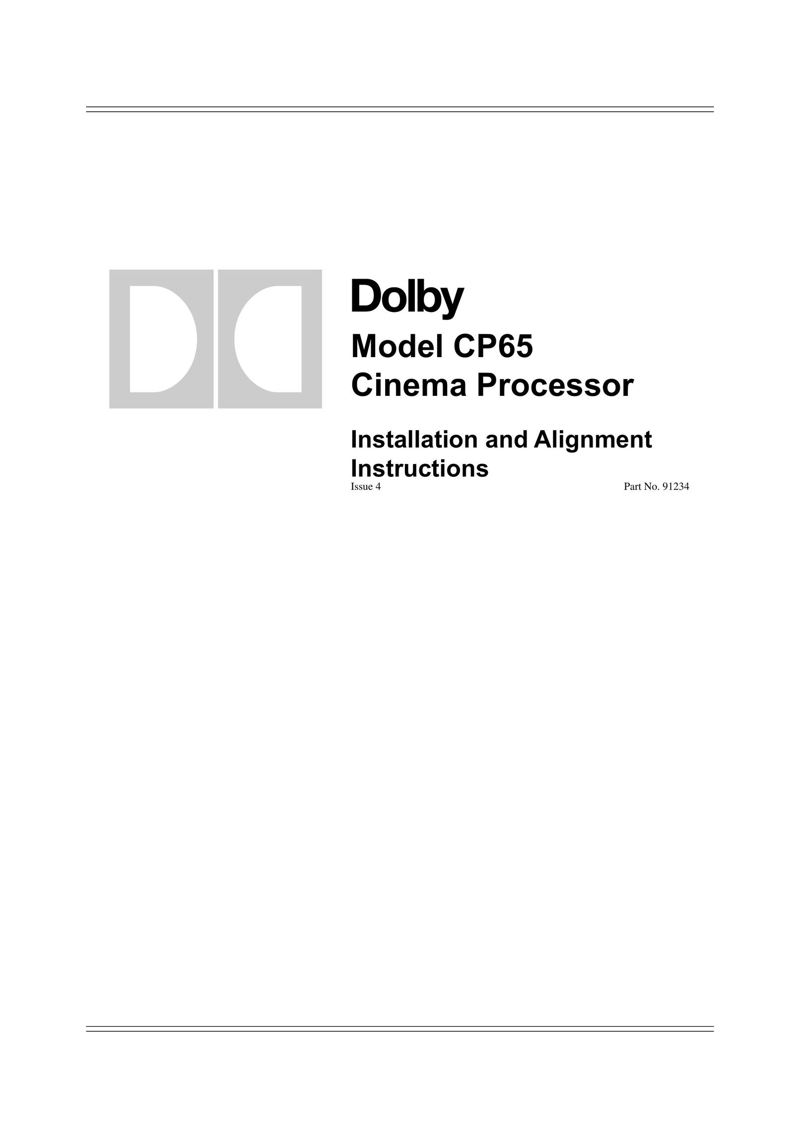 Dolby Laboratories CP65 Stereo Amplifier User Manual