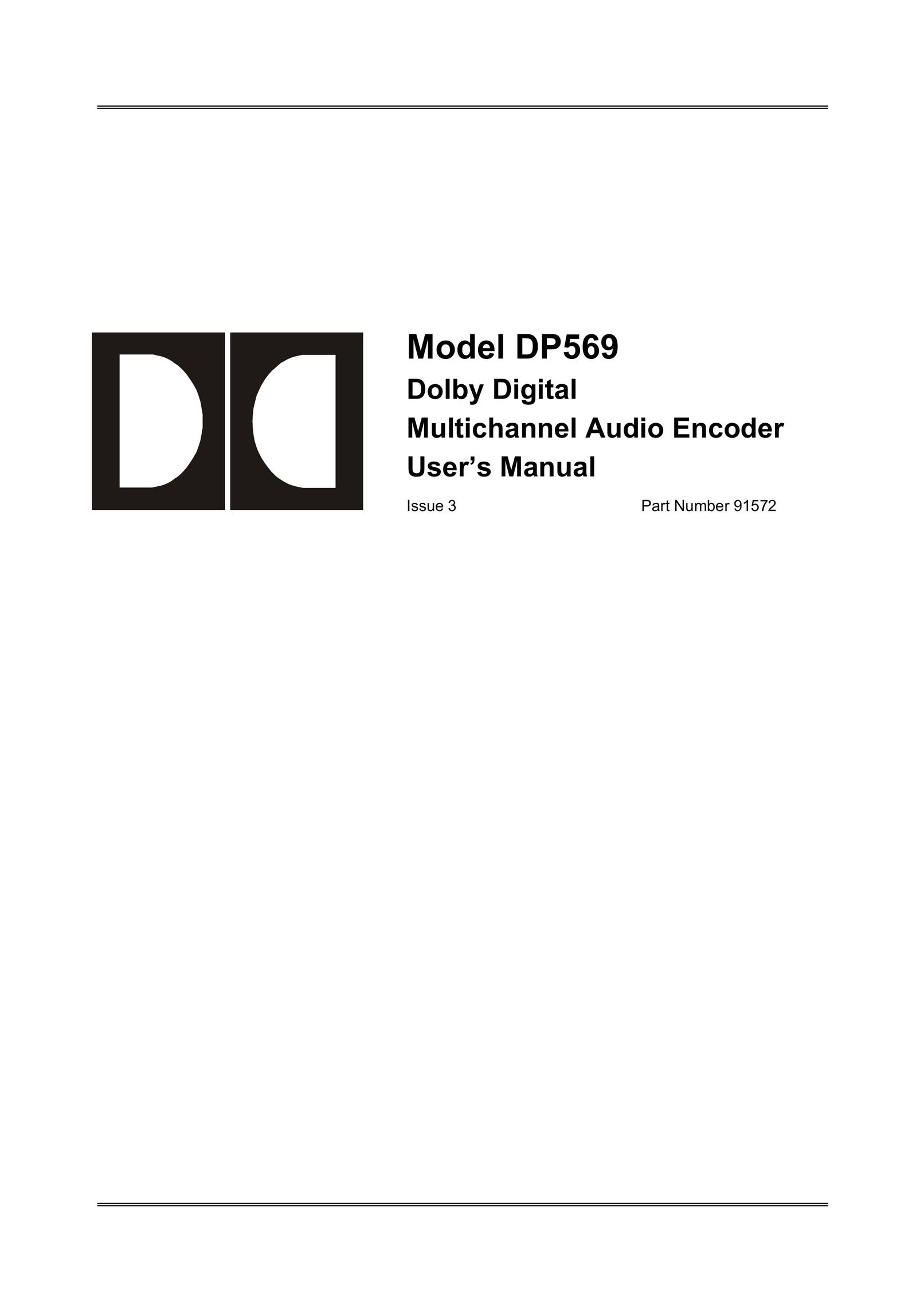 Dolby Laboratories DP569 Stereo Amplifier User Manual