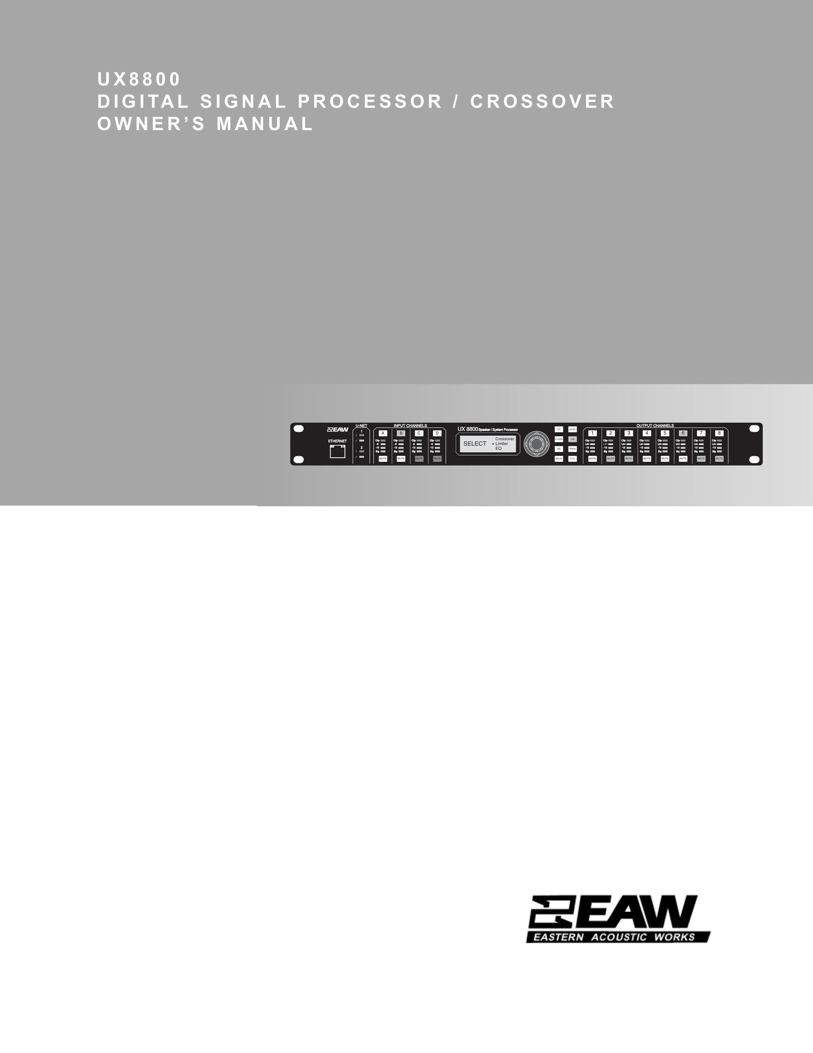 EAW UX8800 Stereo Amplifier User Manual