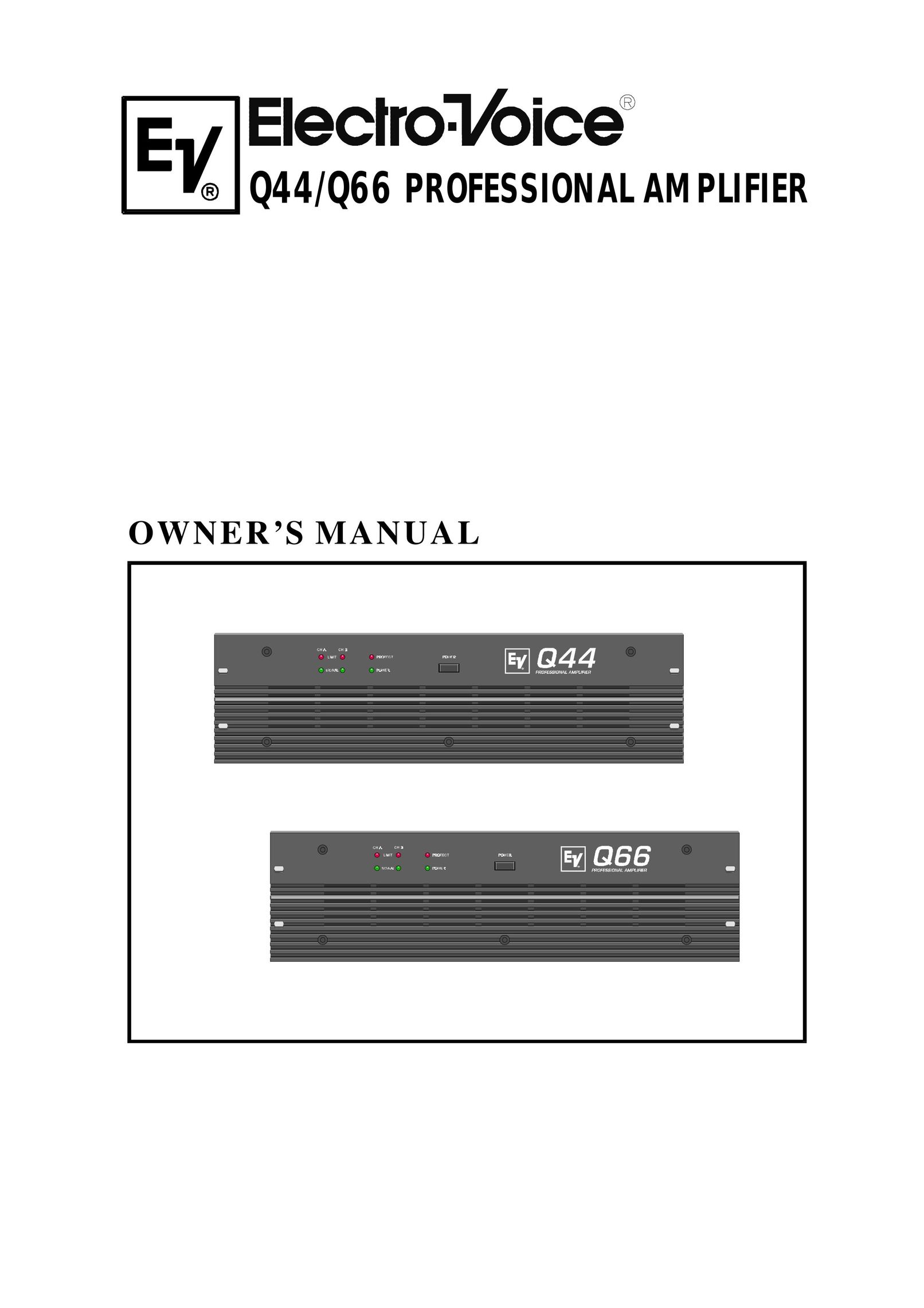 Electro-Voice Q66 Stereo Amplifier User Manual
