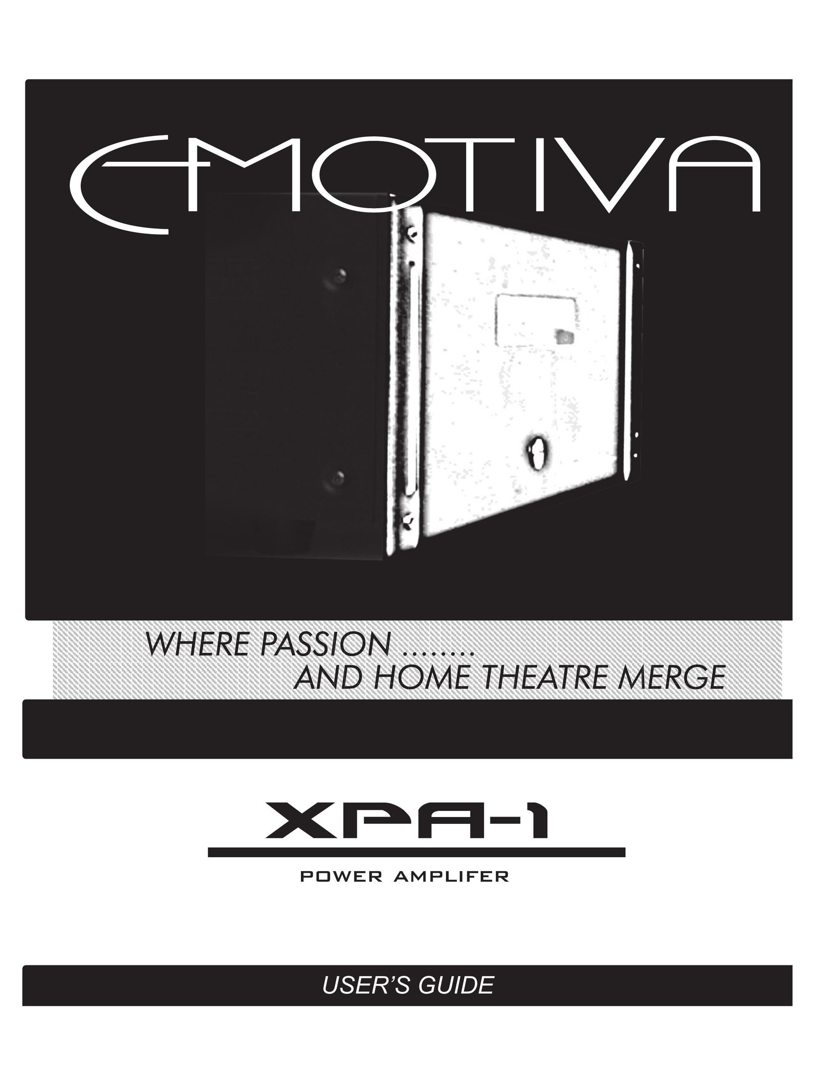 Emotiva XPA-1 Stereo Amplifier User Manual