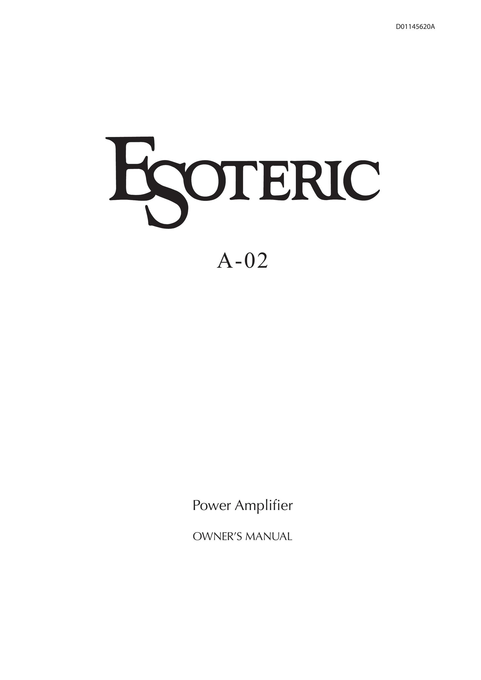 Esoteric A-02 Stereo Amplifier User Manual