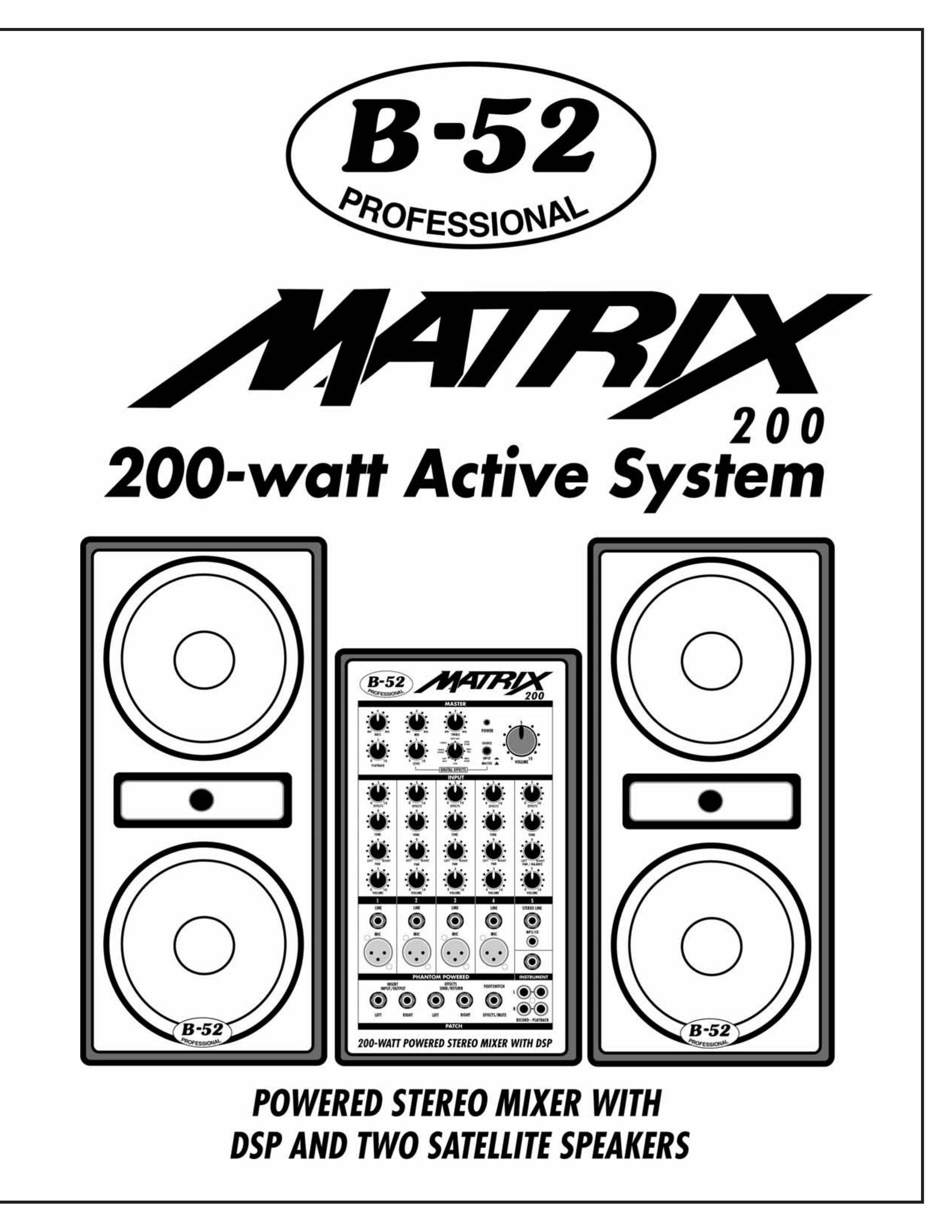ETI Sound Systems, INC Matrix 200 Stereo Amplifier User Manual