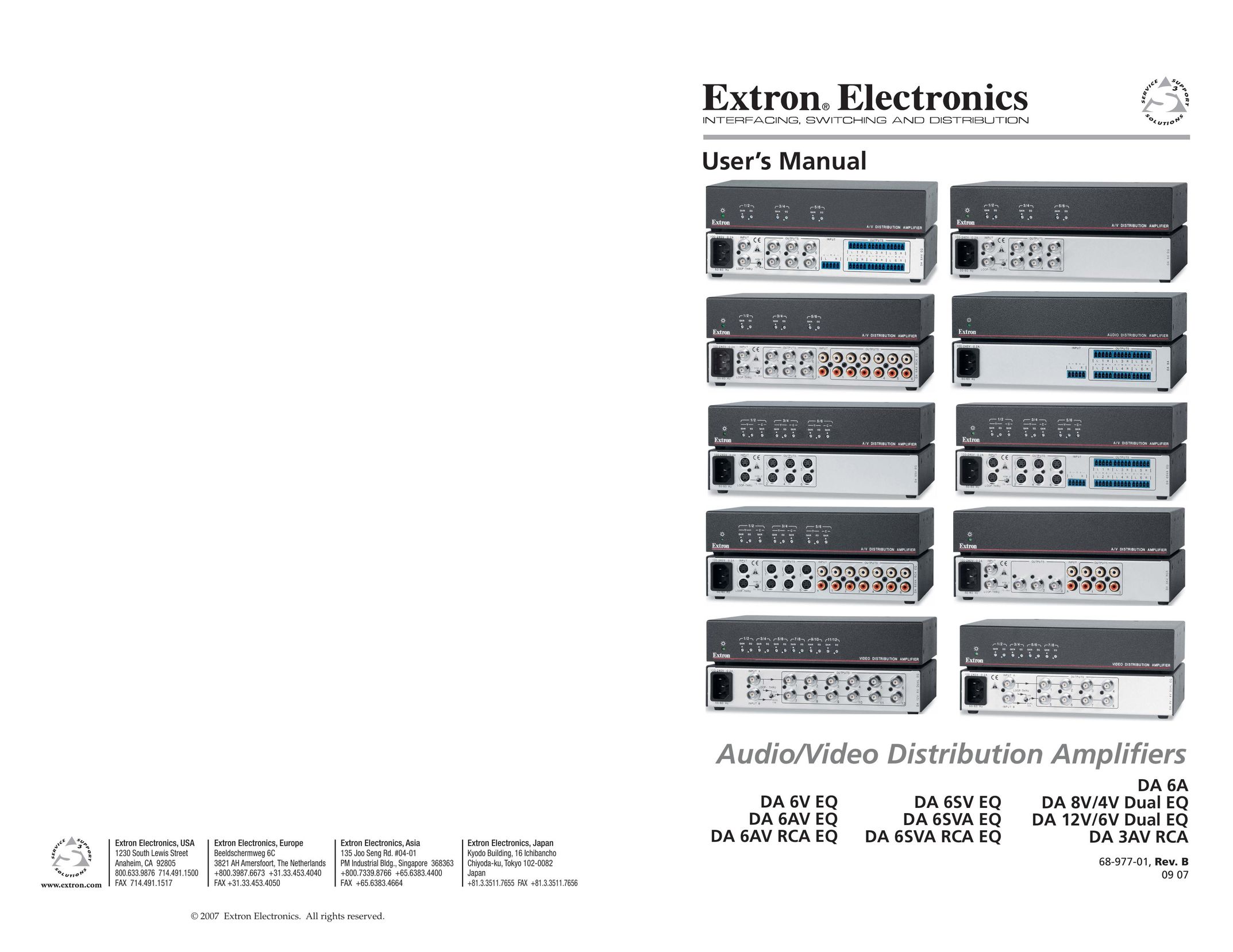 Extron electronic DA 6SV EQ Stereo Amplifier User Manual