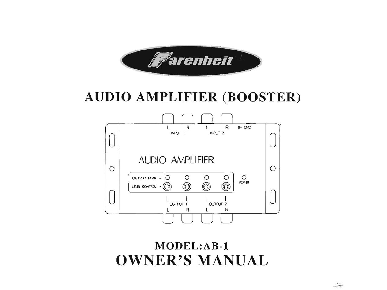 Farenheit Technologies AB-1 Stereo Amplifier User Manual