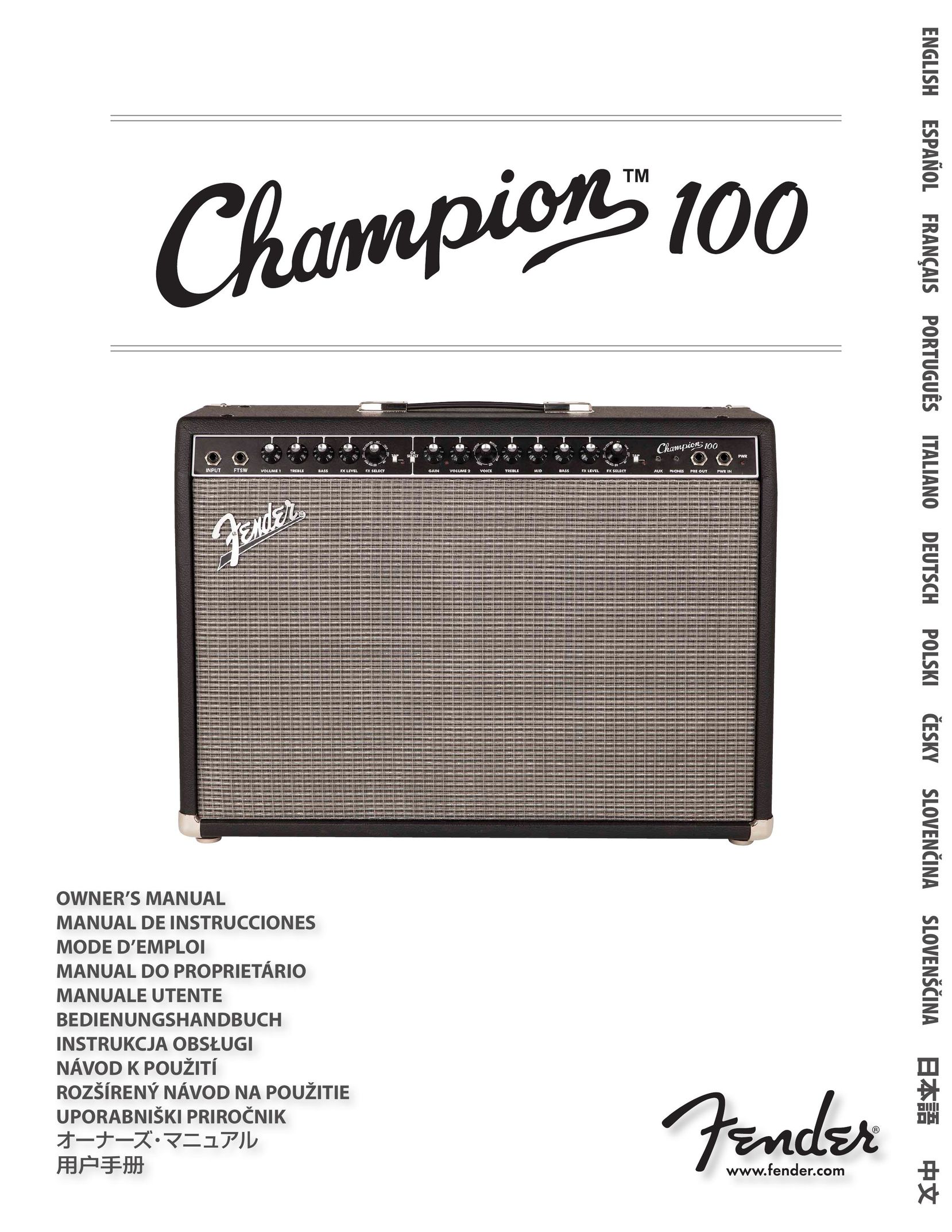 Fender Champion 100 Stereo Amplifier User Manual