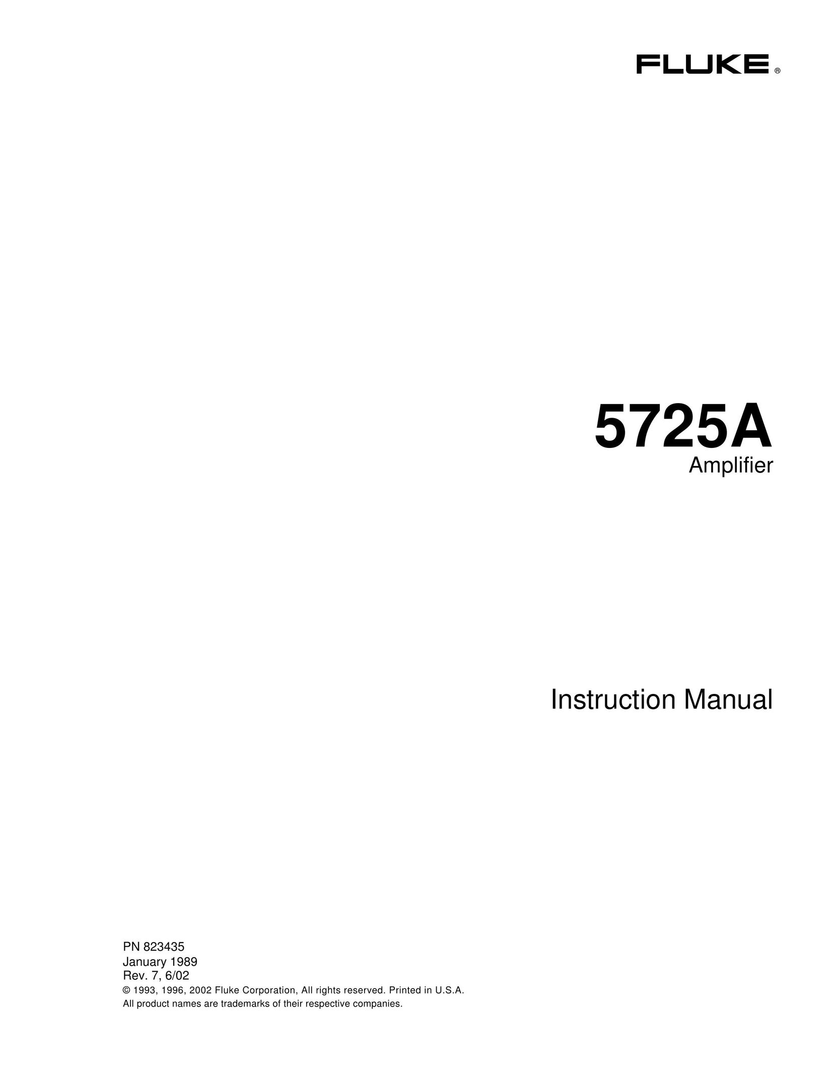 Fluke 5725A Stereo Amplifier User Manual