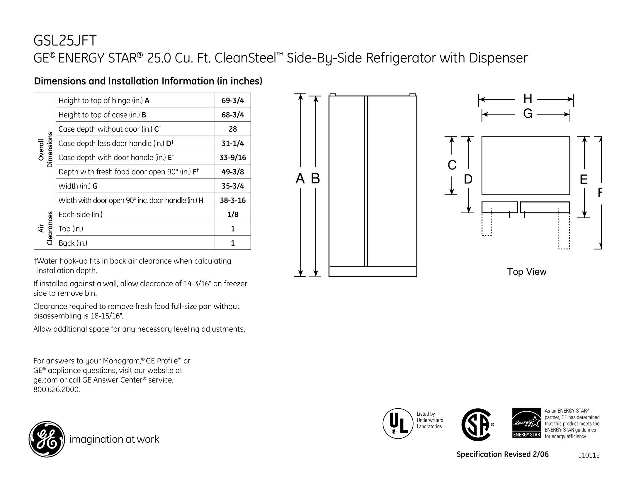 GE GSL25JFT Stereo Amplifier User Manual