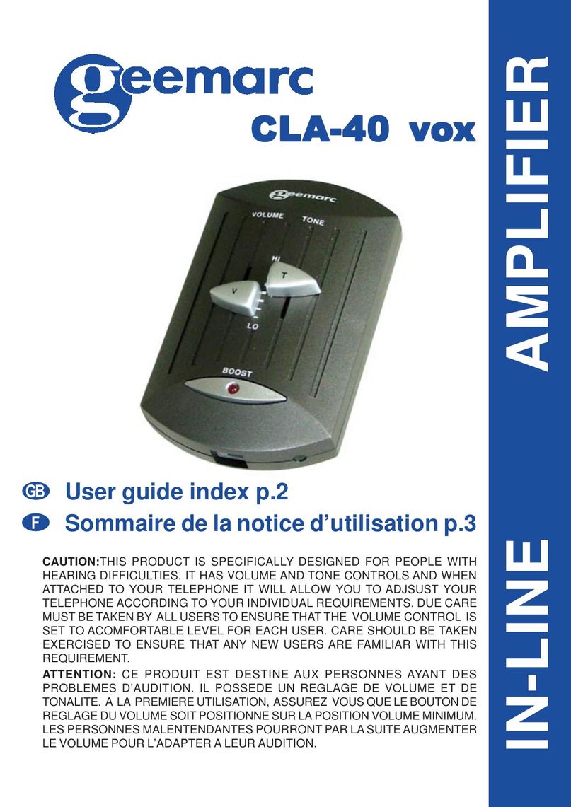 Geemarc CLA-40 VOX Stereo Amplifier User Manual