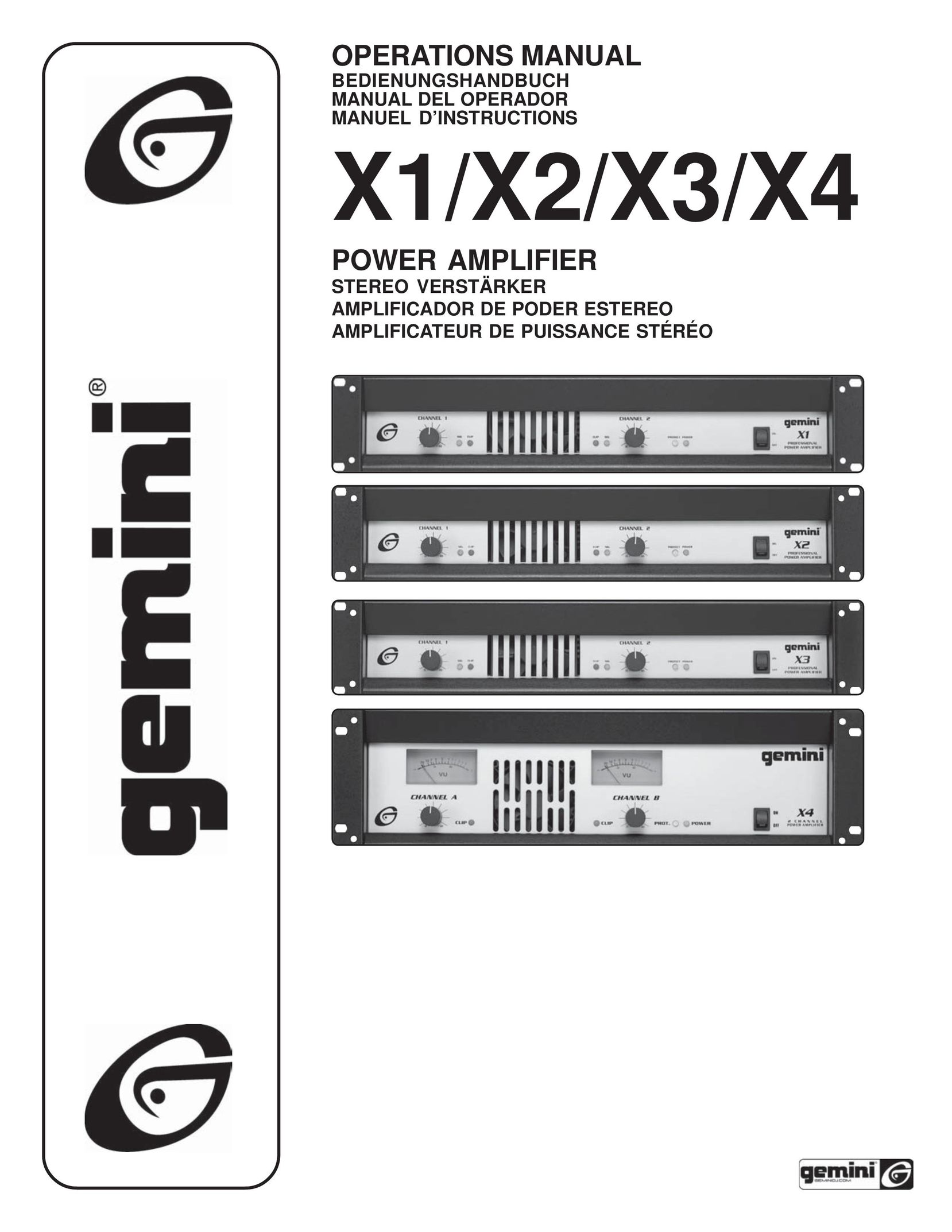 Gemini X1 Stereo Amplifier User Manual