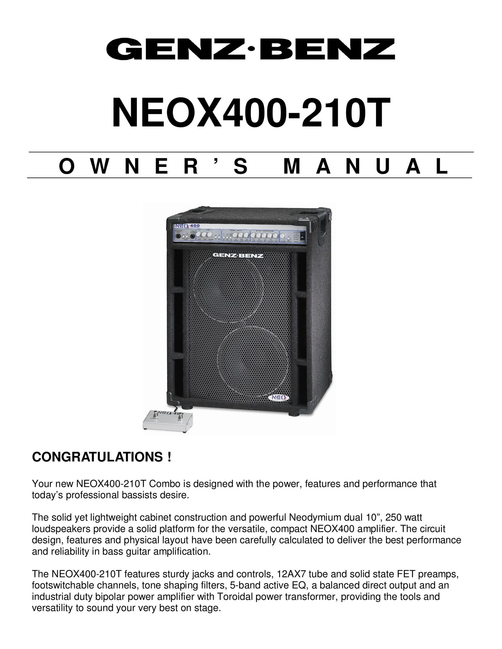 Genz-Benz NEOX400-210T Stereo Amplifier User Manual