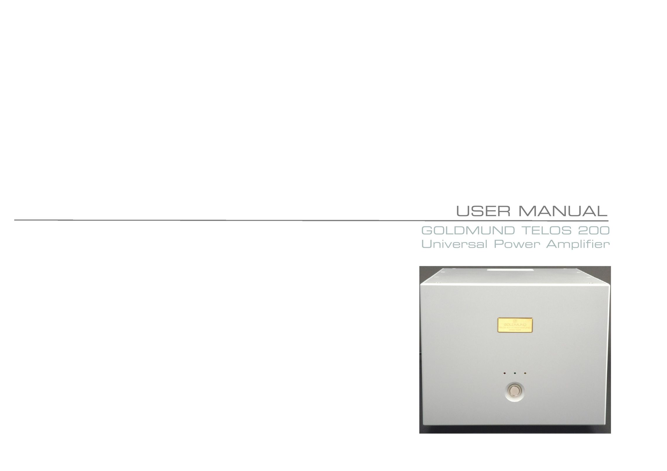 Goldmund TELOS 200 Stereo Amplifier User Manual