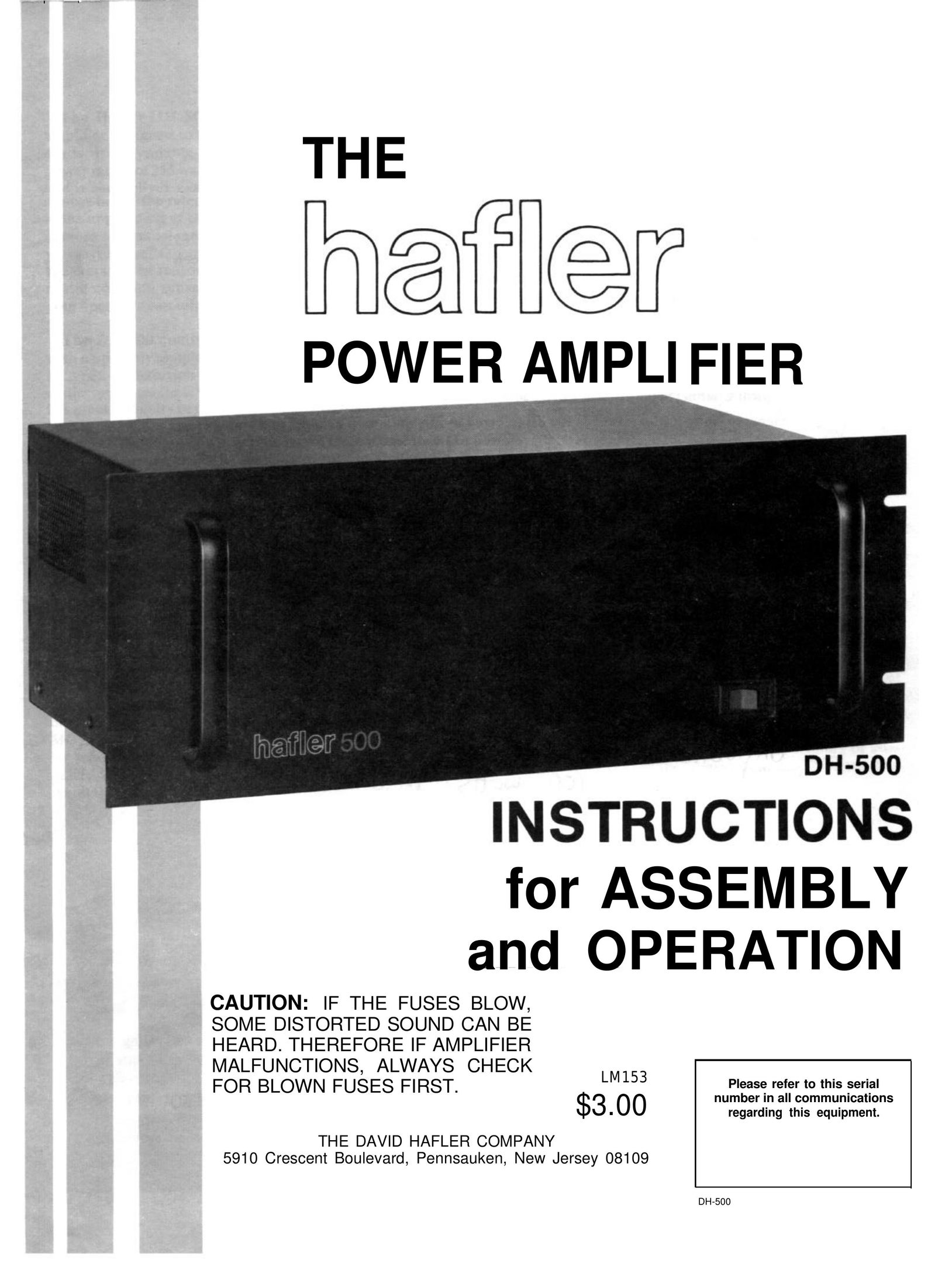 Hafler DH-500 Stereo Amplifier User Manual