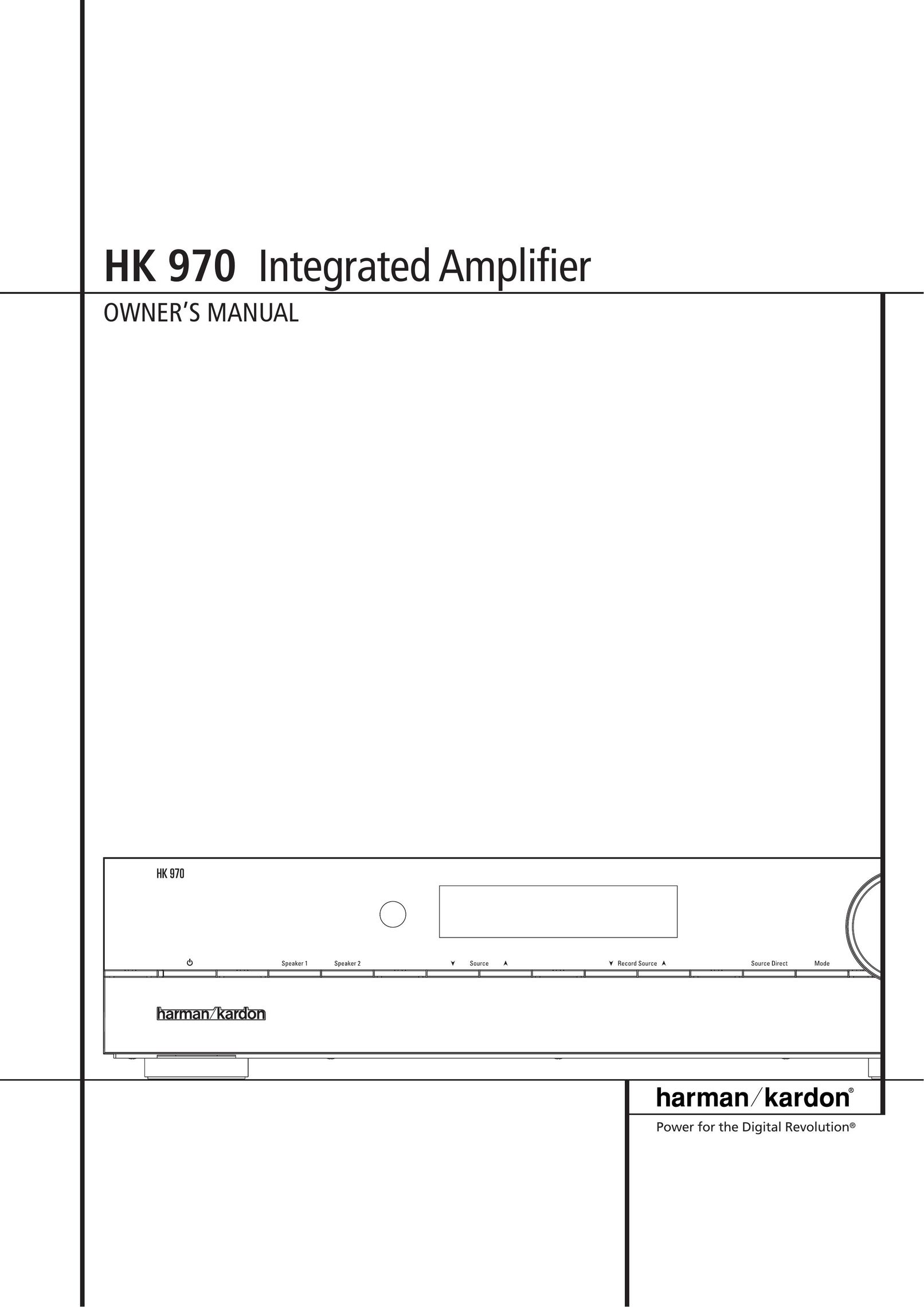 Harman-Kardon HK 970 Stereo Amplifier User Manual