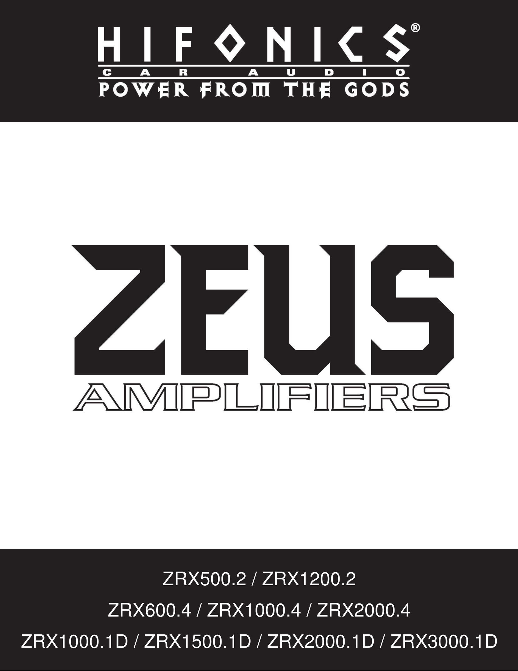 Hifionics ZRX1000.1D Stereo Amplifier User Manual