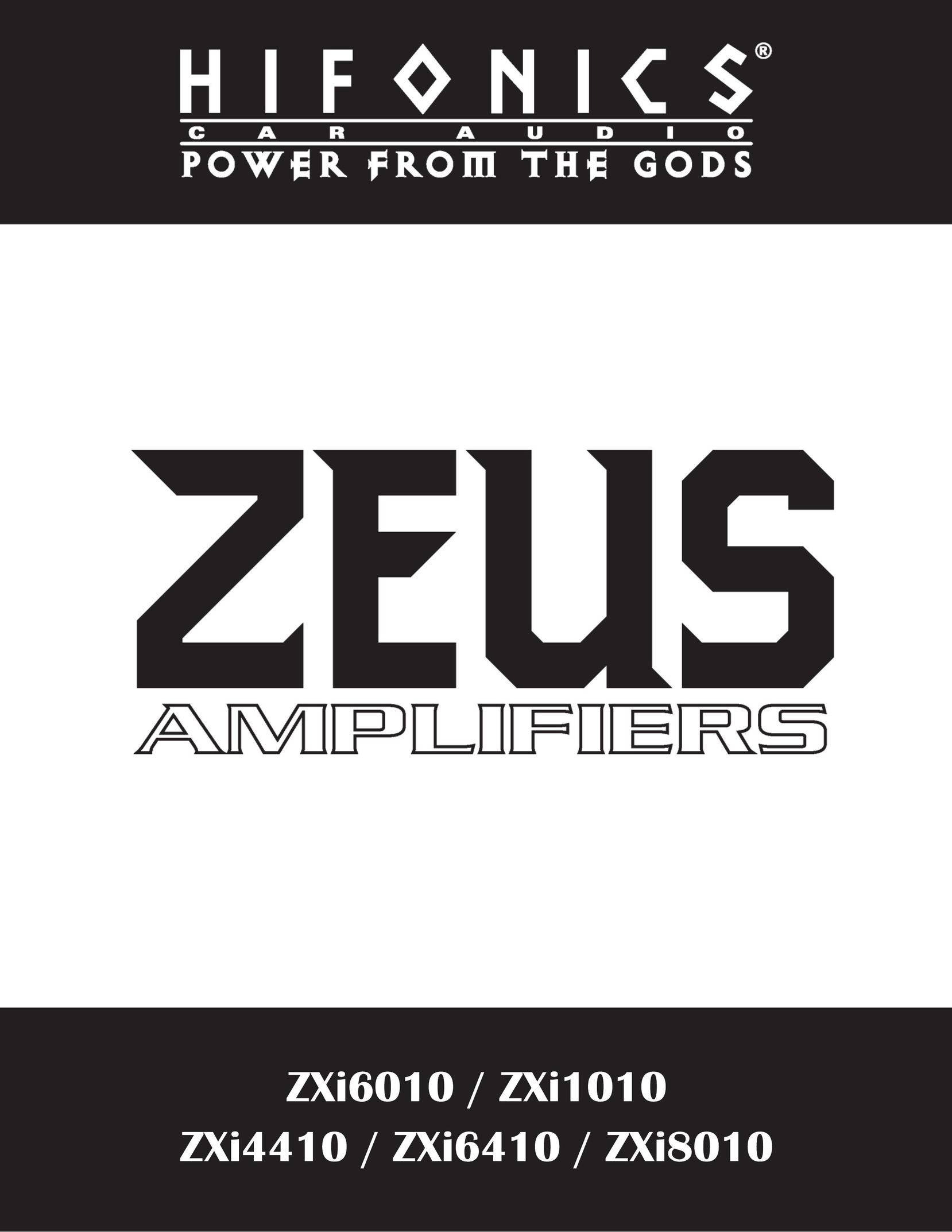 Hifionics ZXi1010 Stereo Amplifier User Manual
