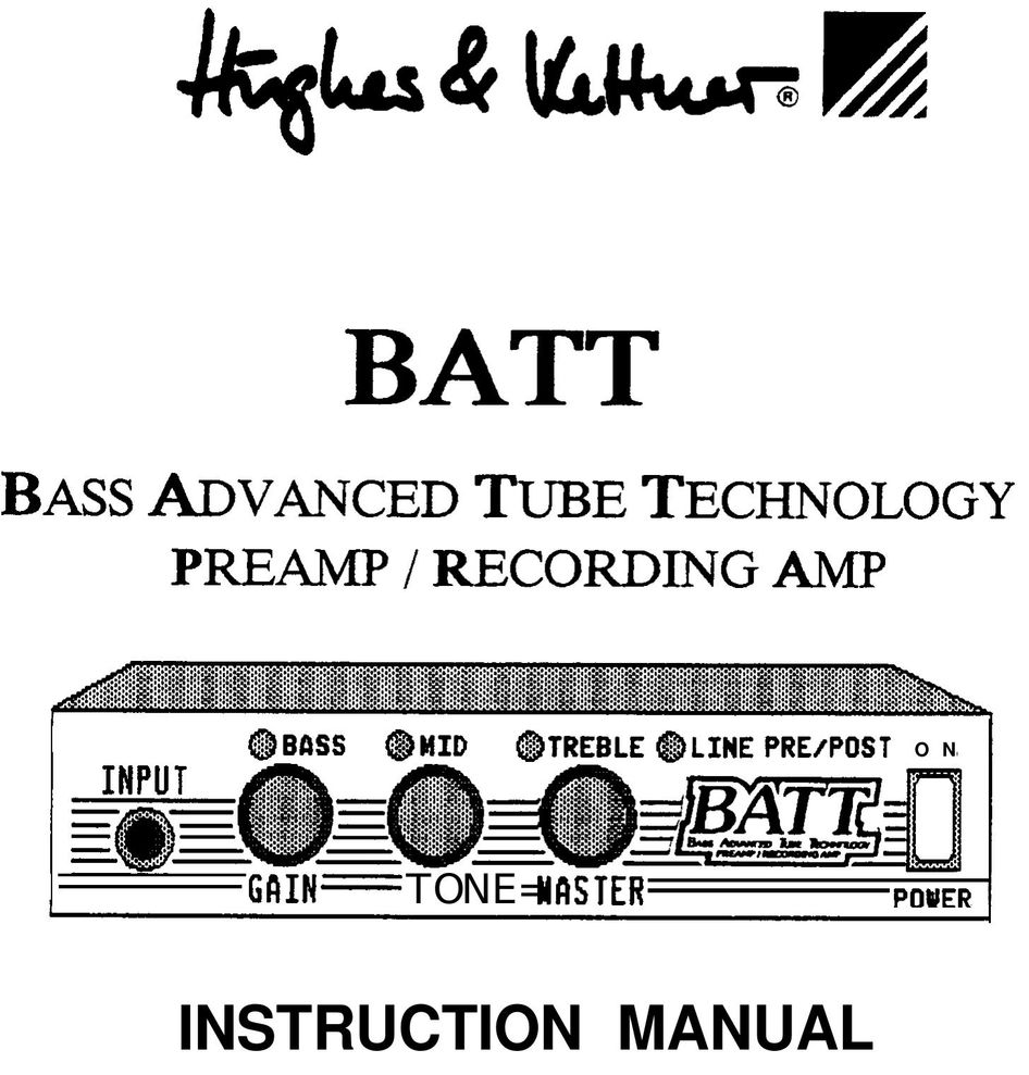 Hughes & Kettner Preamp/Recording Amp Stereo Amplifier User Manual