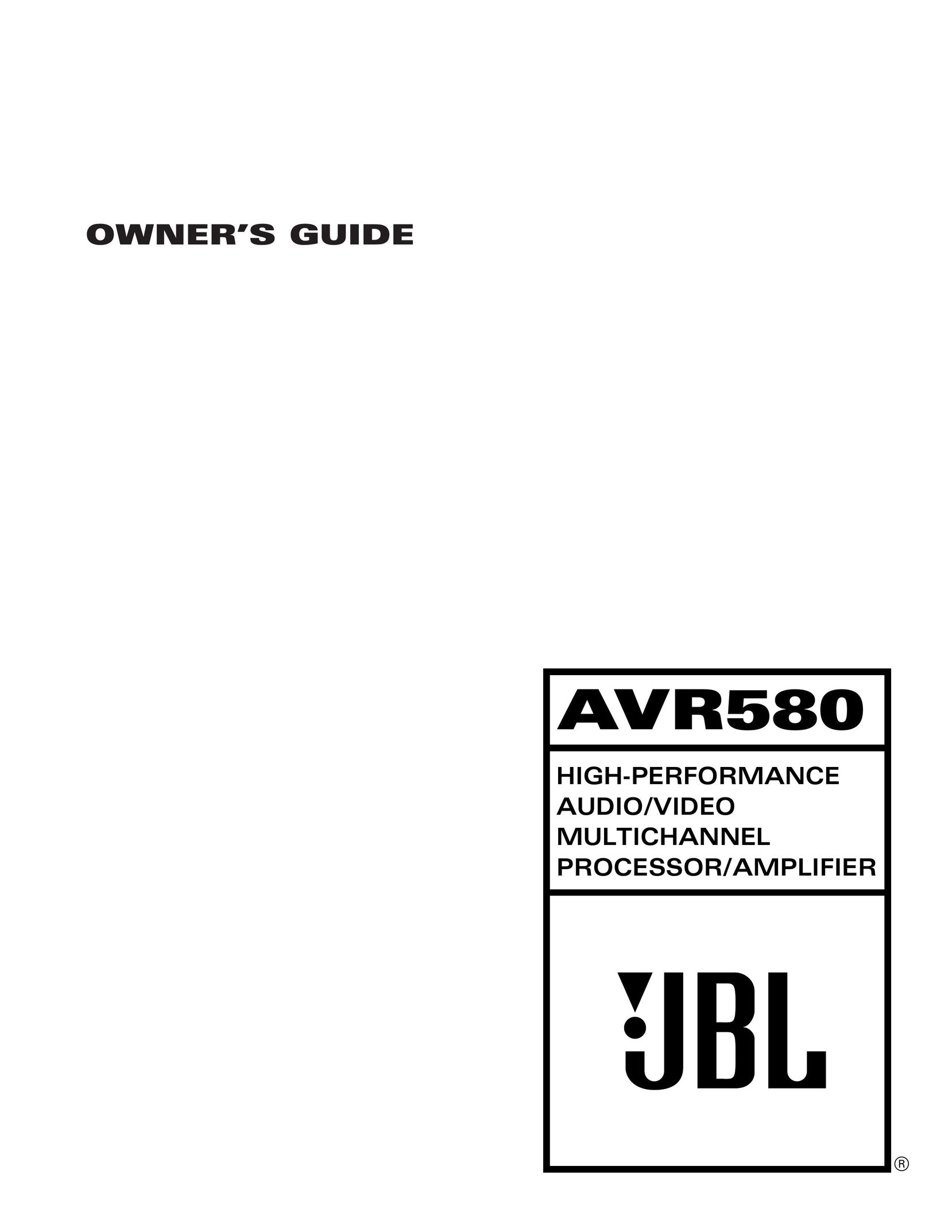 JBL AVR580 Stereo Amplifier User Manual