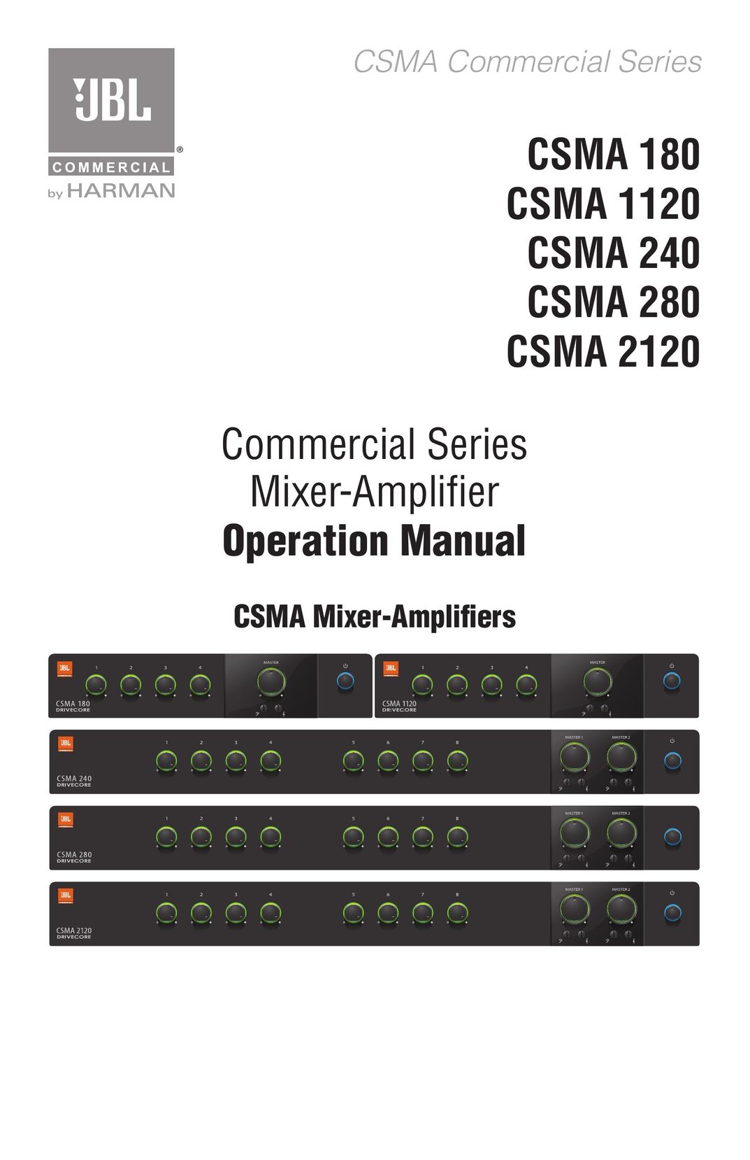 JBL CSMA2120 Stereo Amplifier User Manual