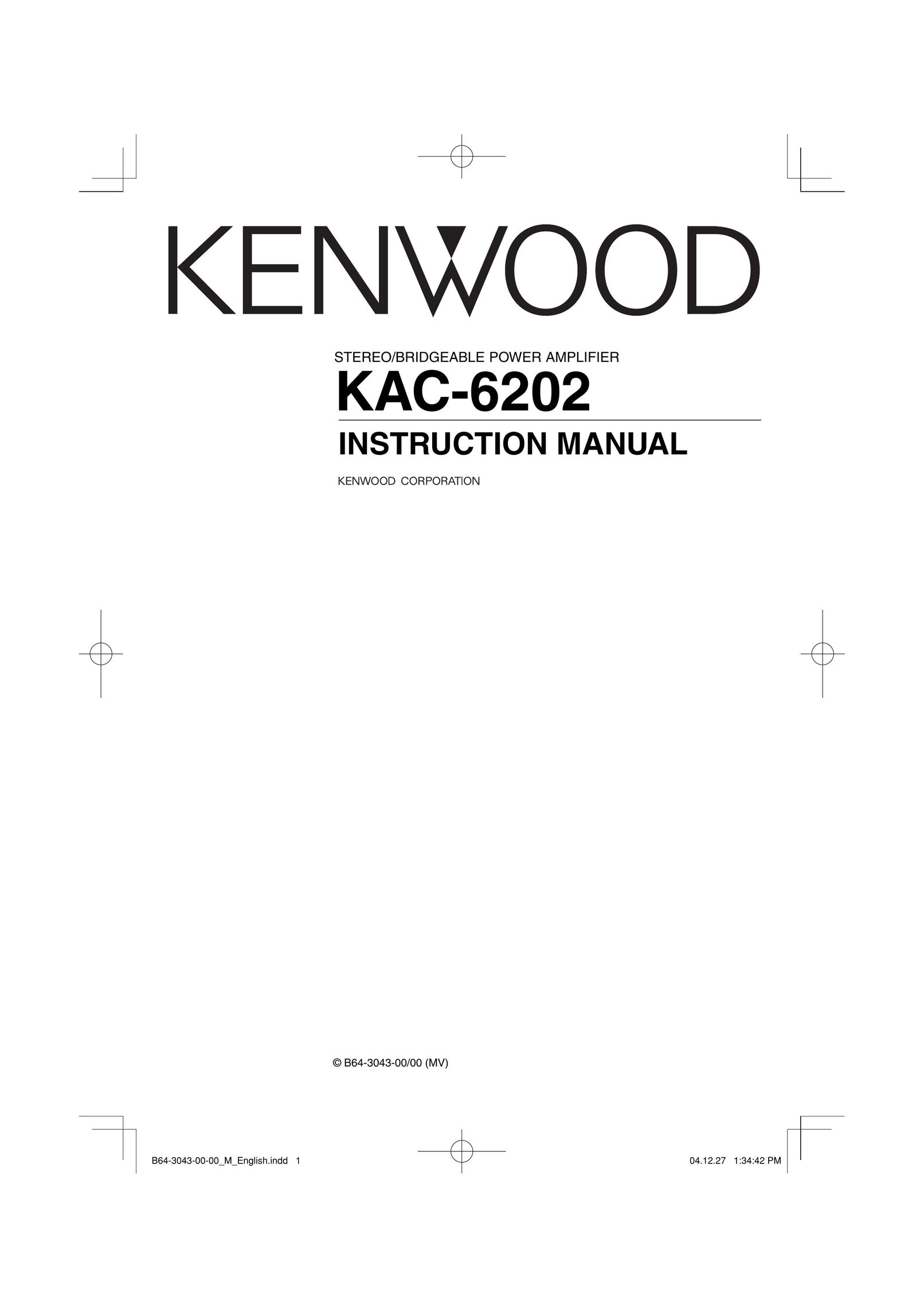 Kenwood KAC-6202 Stereo Amplifier User Manual