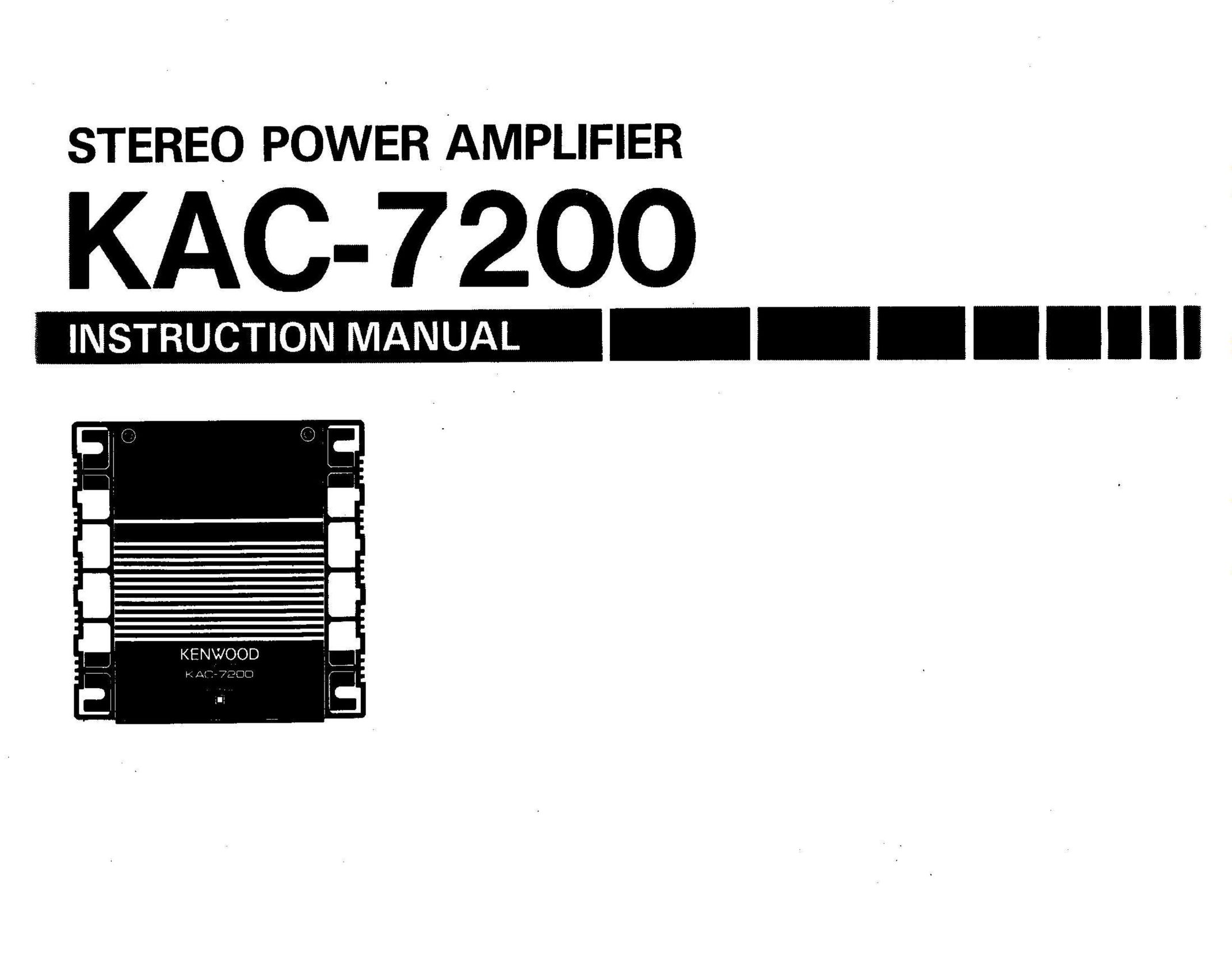 Kenwood KAC-7200 Stereo Amplifier User Manual