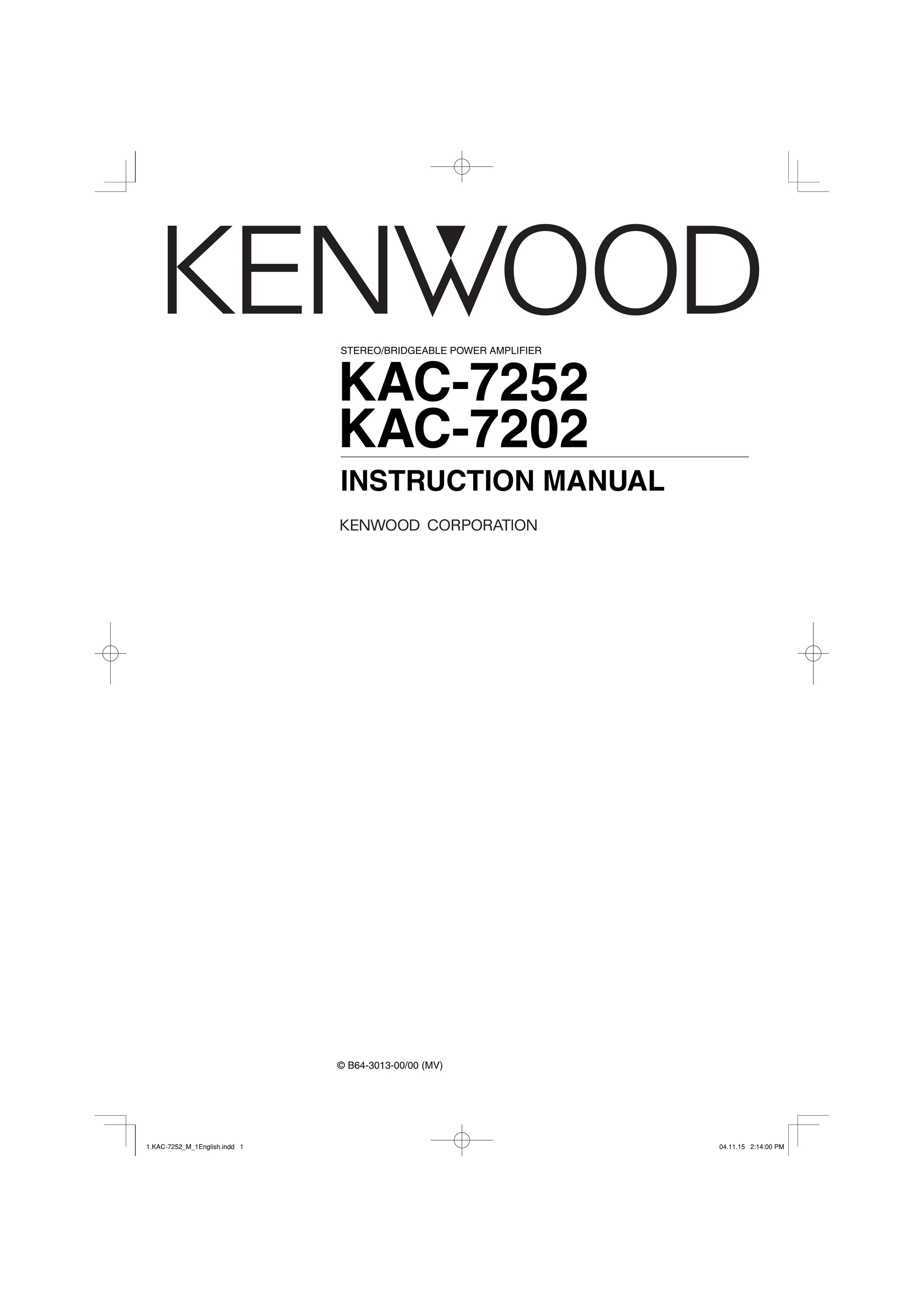 Kenwood KAC-7202 Stereo Amplifier User Manual