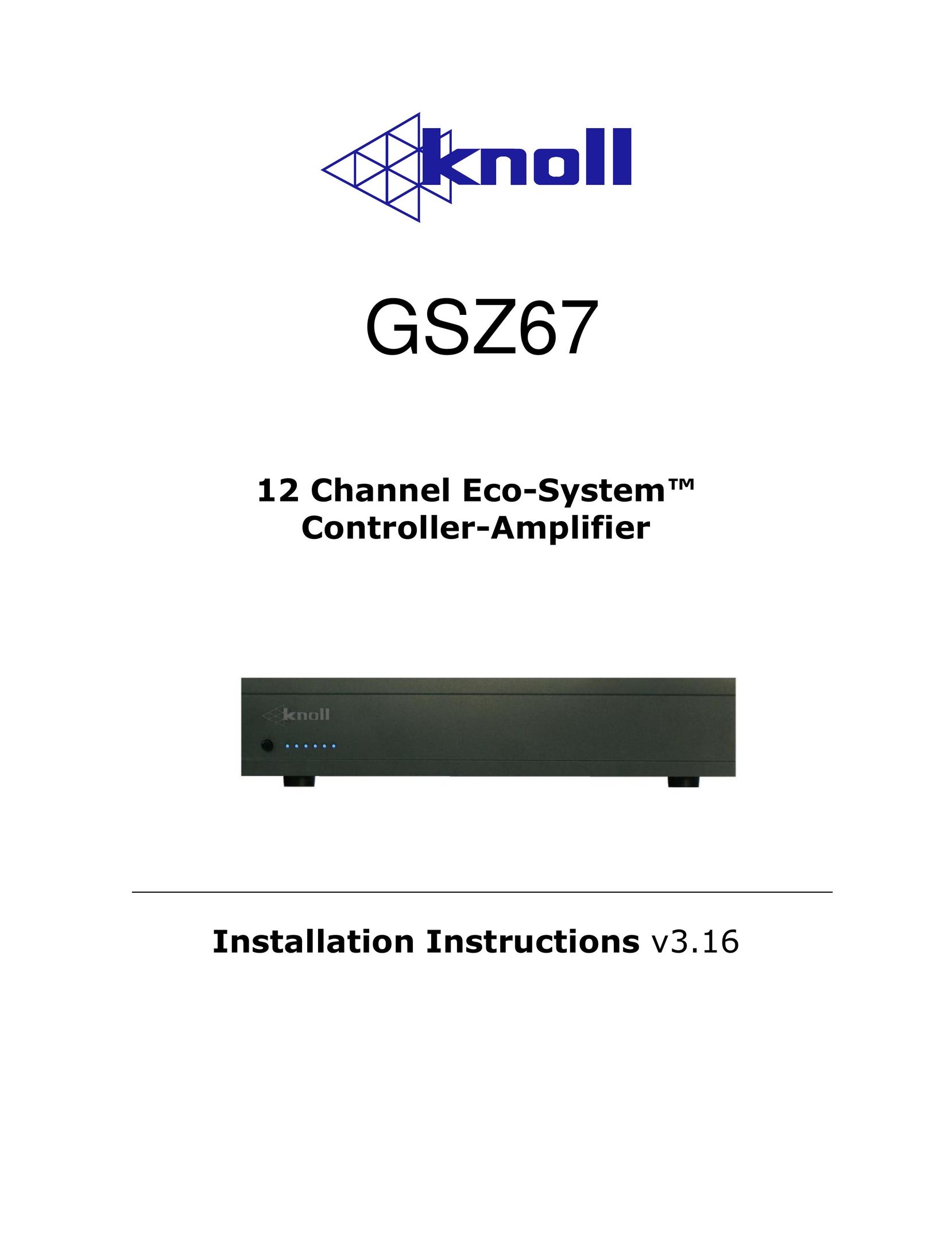 Knoll GSZ67 Stereo Amplifier User Manual