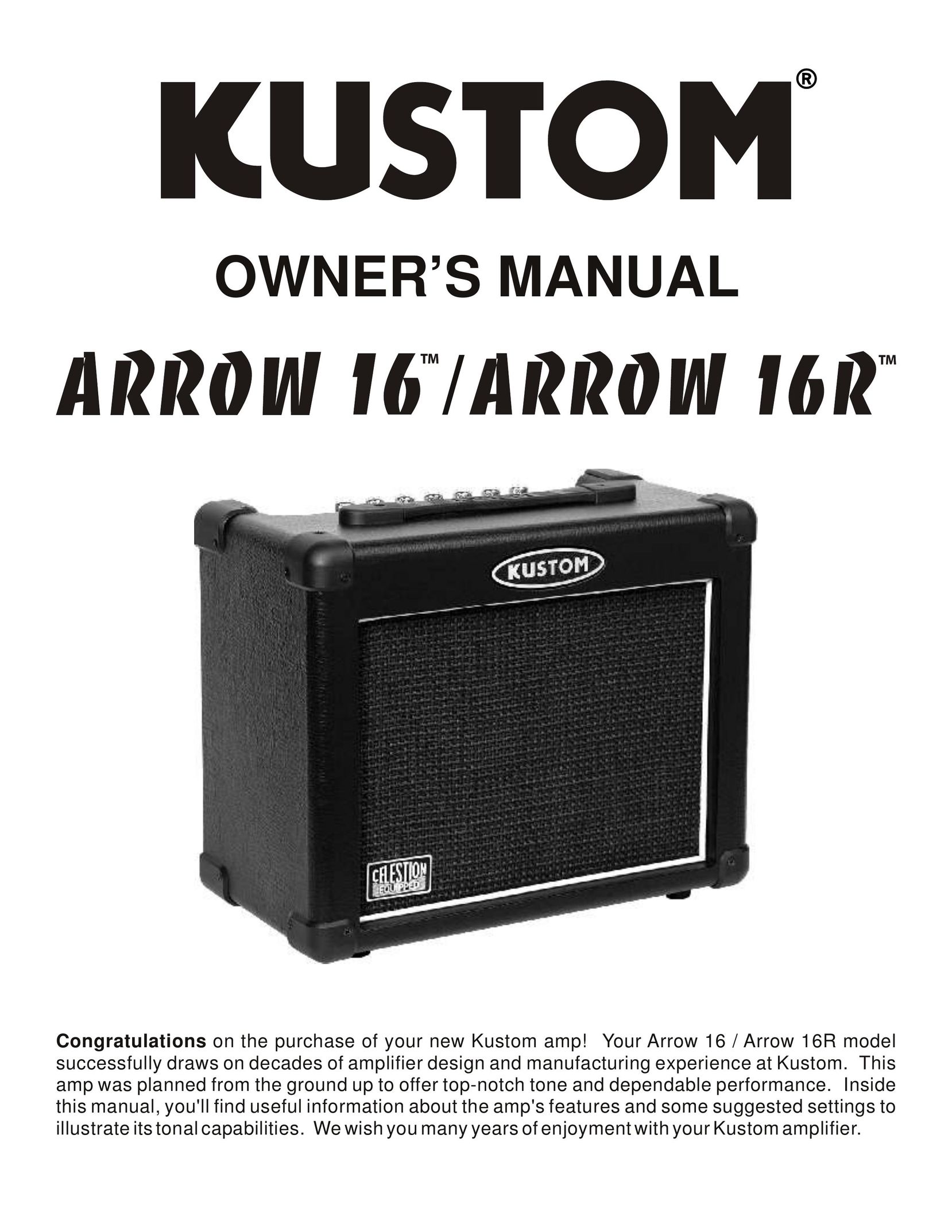 Kustom Arrow 16 Stereo Amplifier User Manual