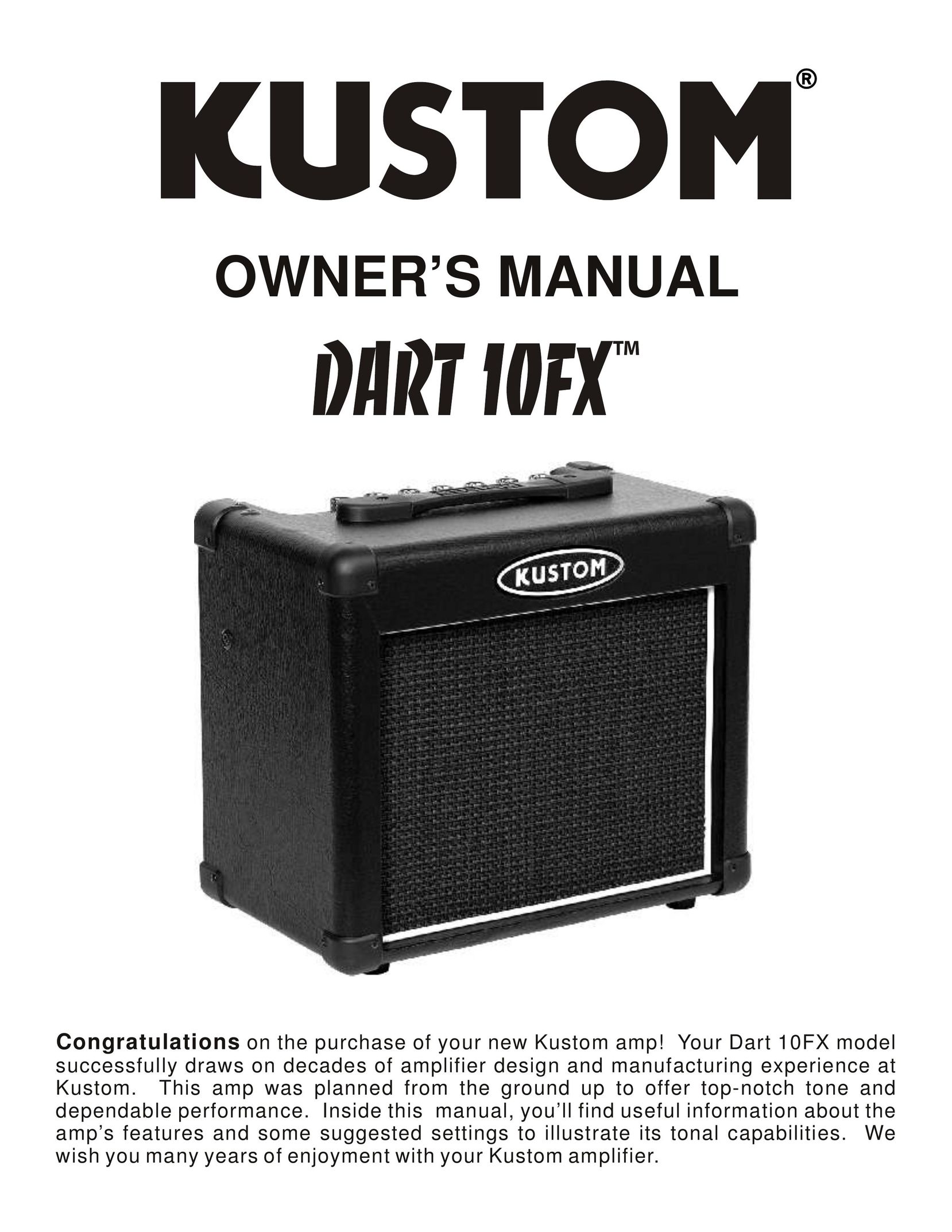 Kustom Dart 10FX Stereo Amplifier User Manual