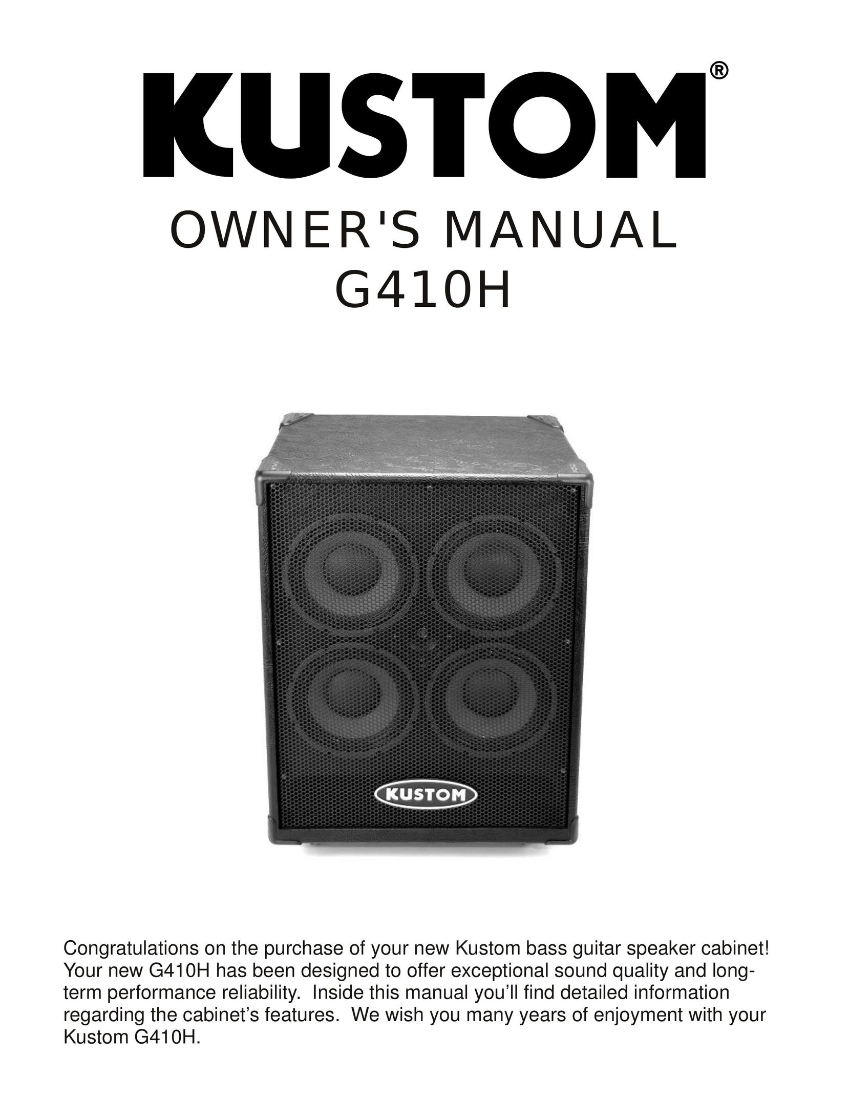 Kustom G410H Stereo Amplifier User Manual