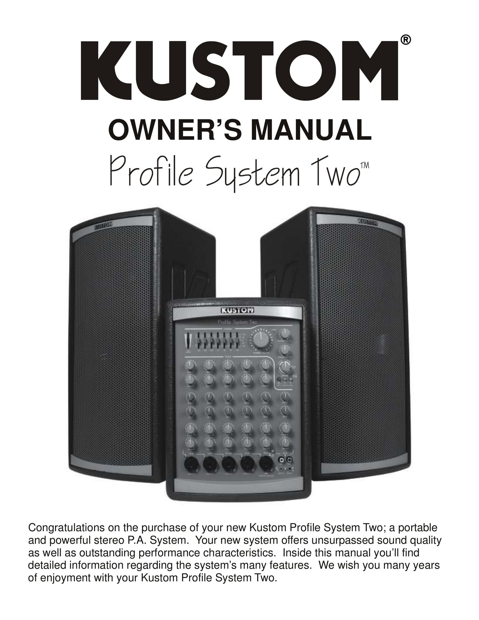 Kustom Profile System Two Stereo Amplifier User Manual