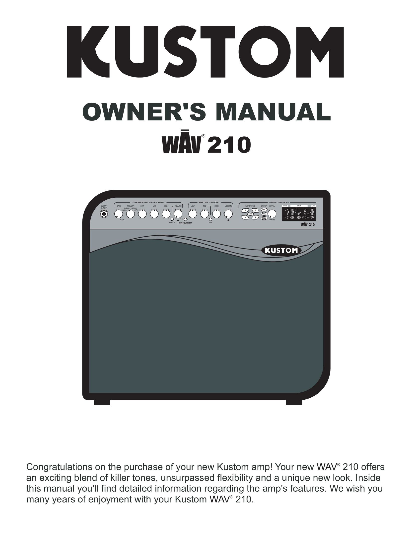Kustom WAV 210 Stereo Amplifier User Manual