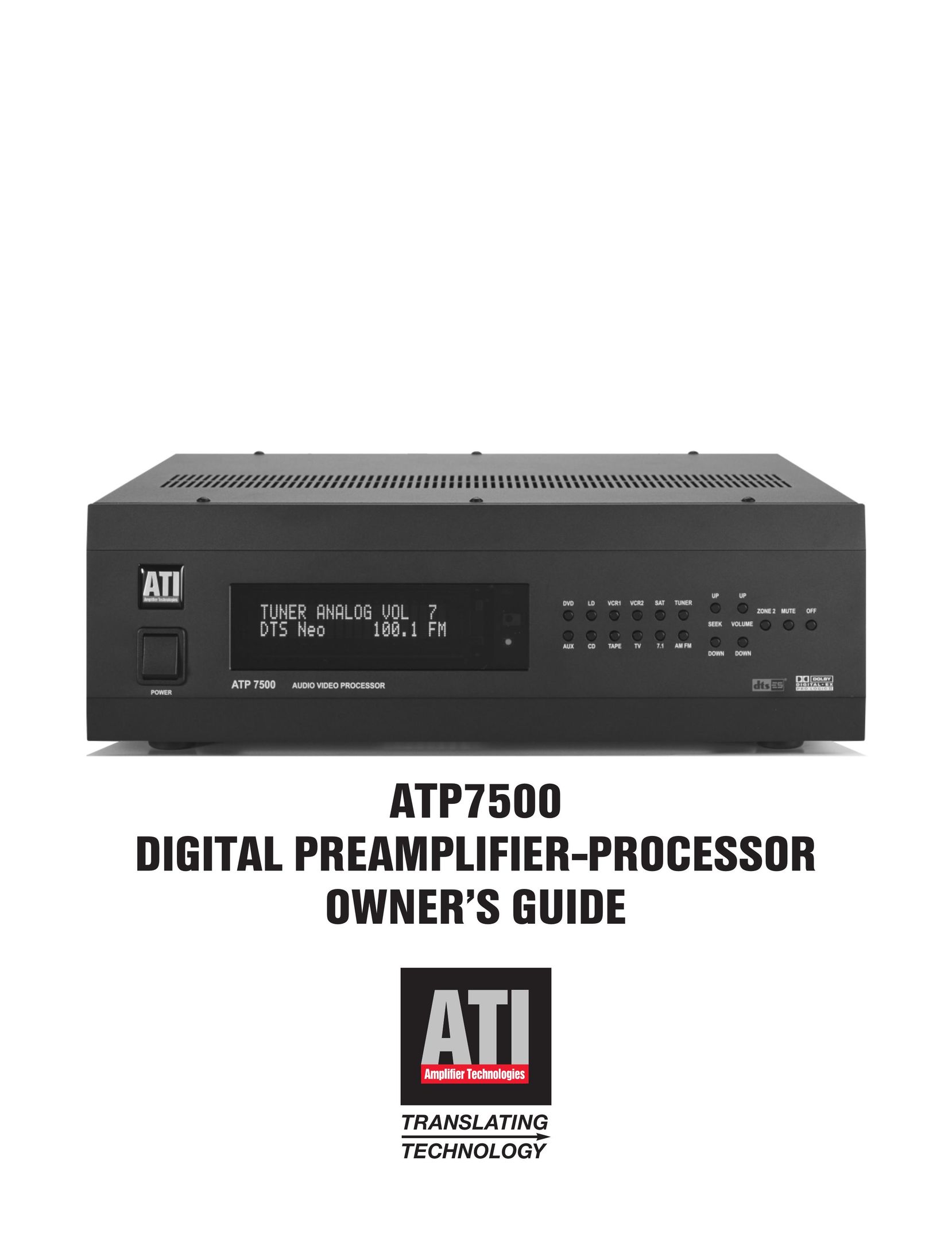 Legend Audio ATP 7500 Stereo Amplifier User Manual